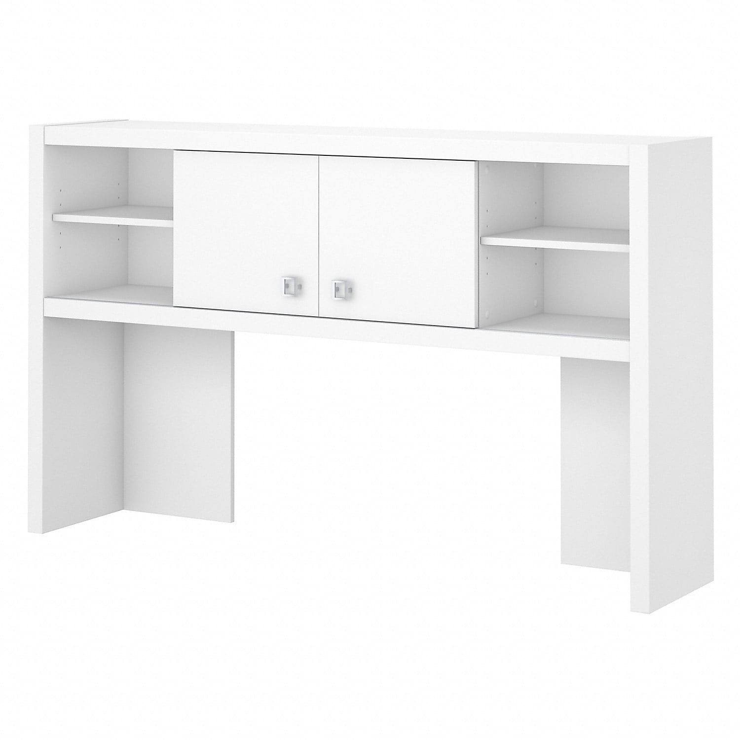 Pure White 60W Hutch with Satin Silver Hardware