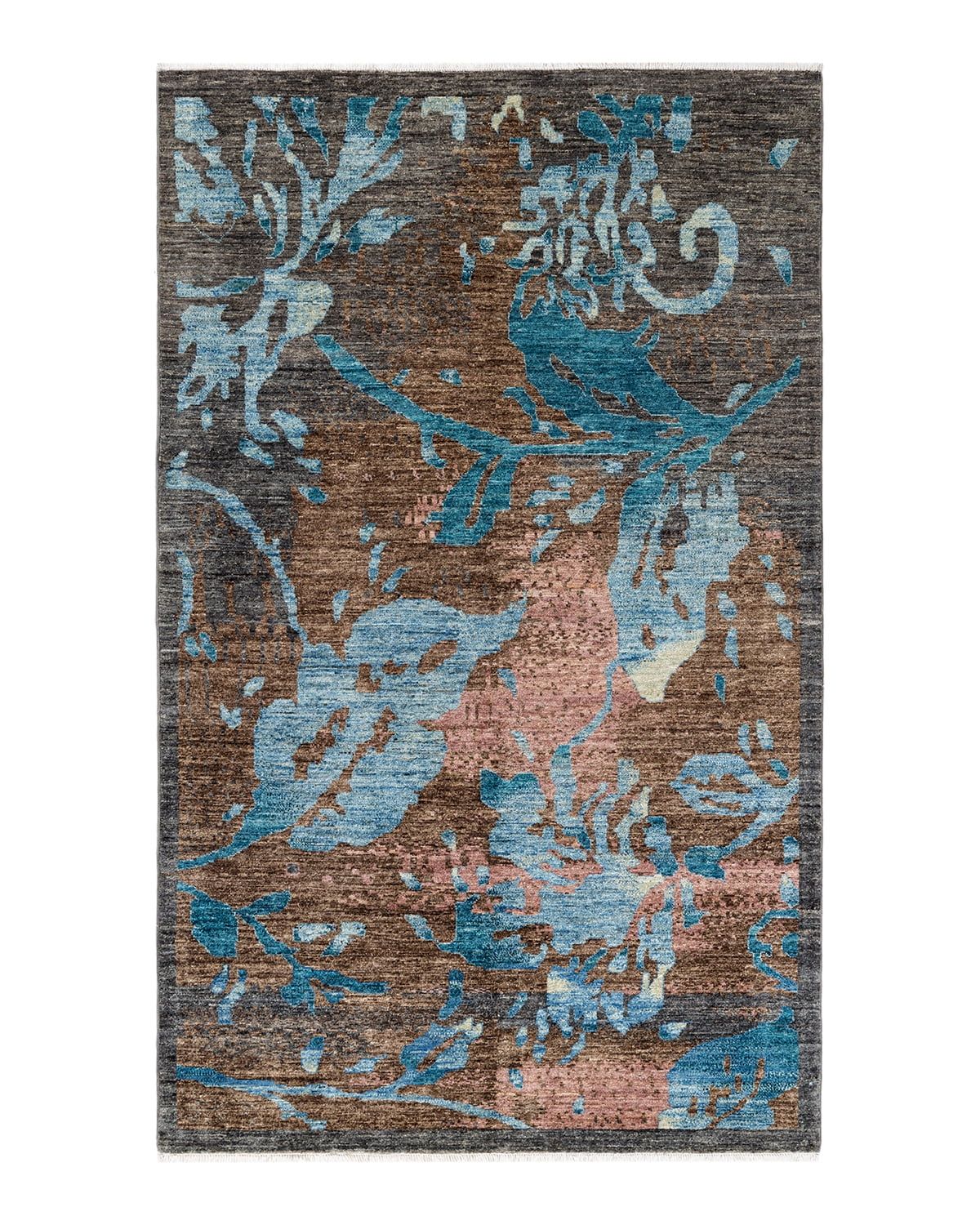 Hand-Knotted Gray Wool Abstract 8' x 10' Rug