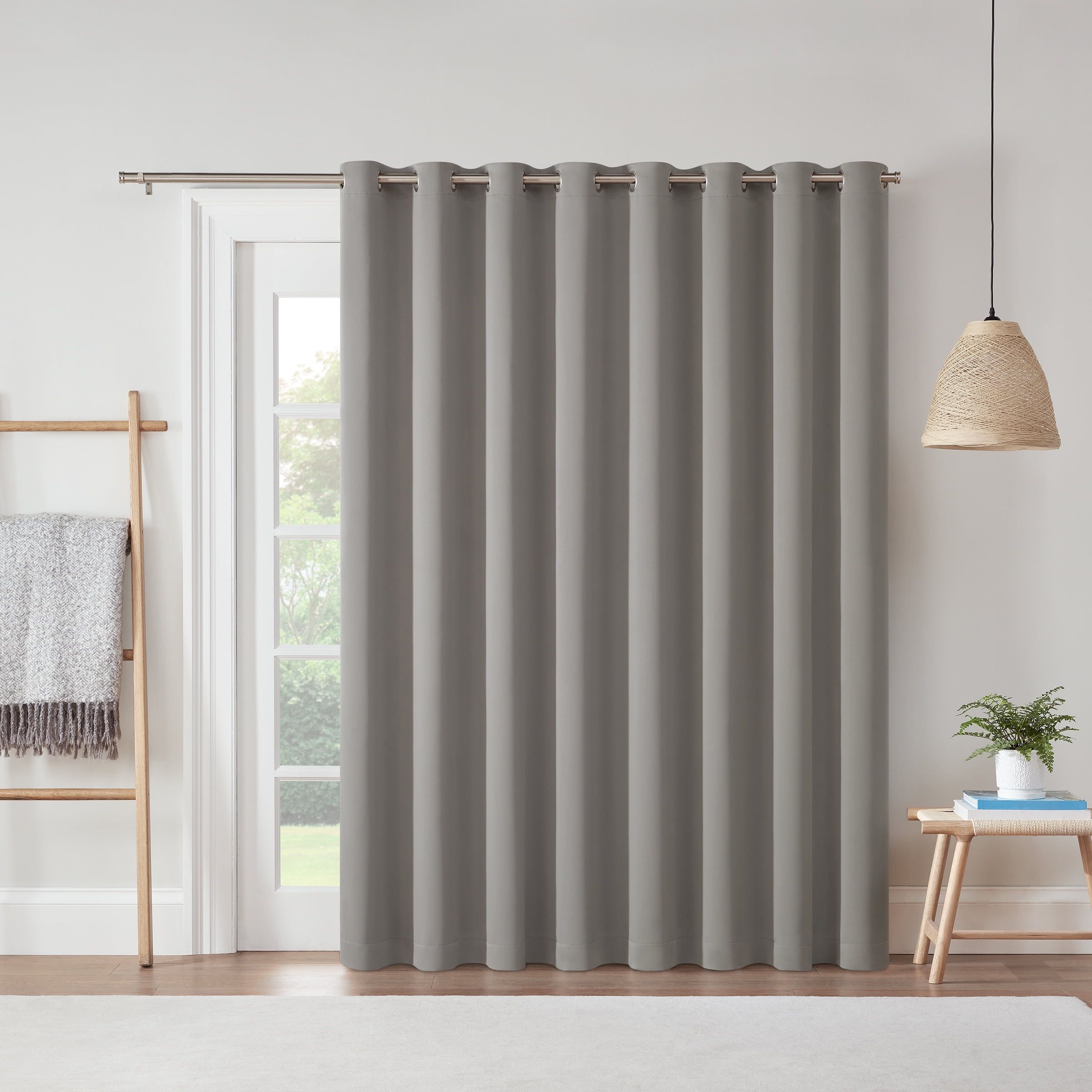 Gray Extra Wide Blackout Grommet Curtain Panel, 84" x 100"