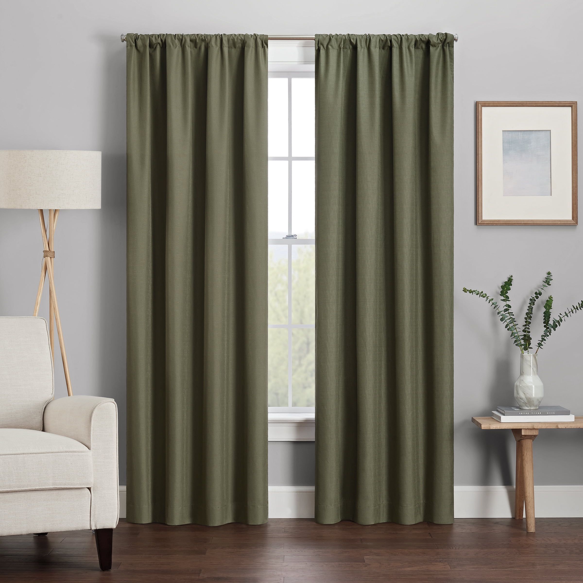 Kendall Artichoke Green Blackout Rod Pocket Curtain Panel 42" x 95"