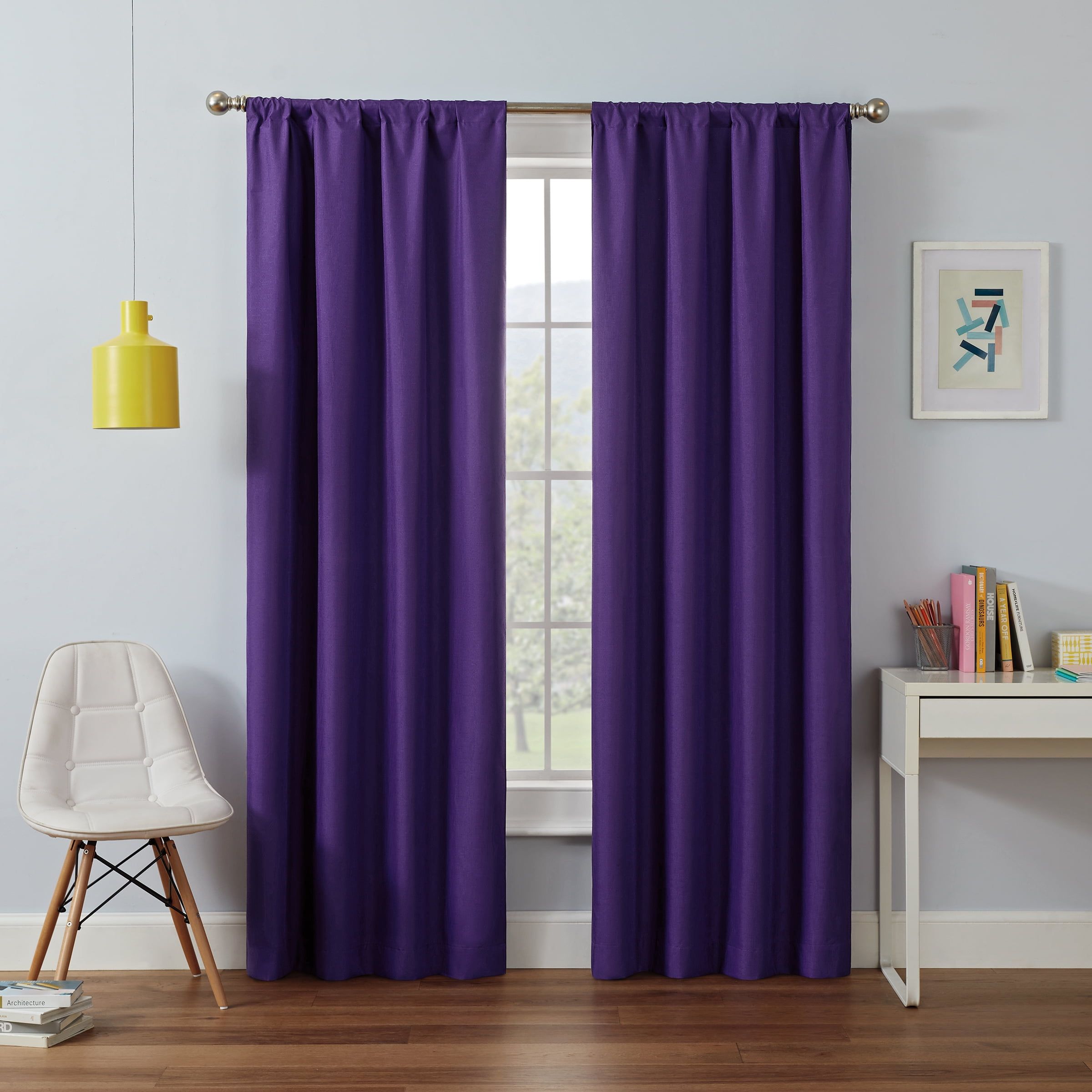 Purple Blackout Energy-Efficient Rod Pocket Curtain Panel