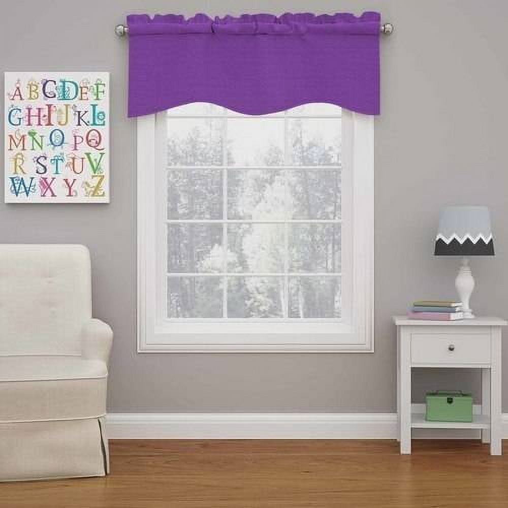 Purple Scalloped Energy Efficient Rod Pocket Valance