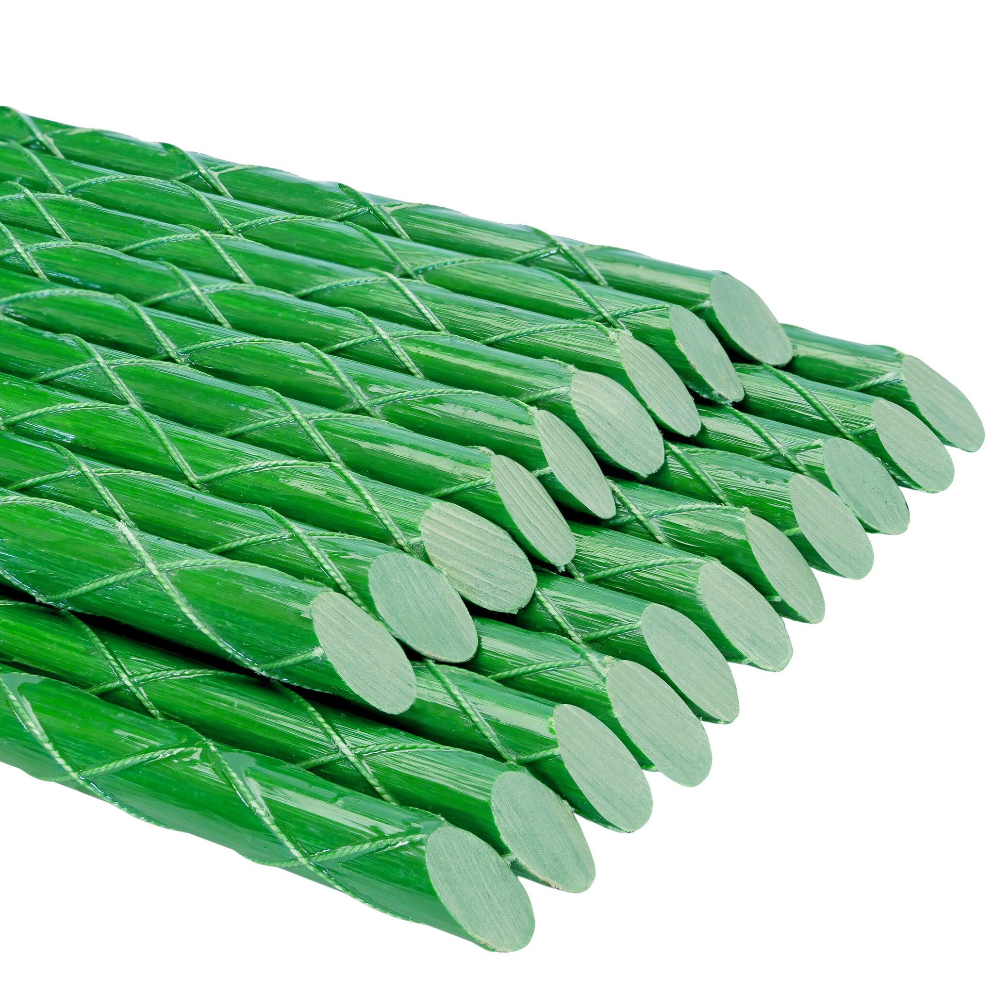 Eco-Friendly 2-FT Green Fiberglass Garden Stakes, Pack of 50