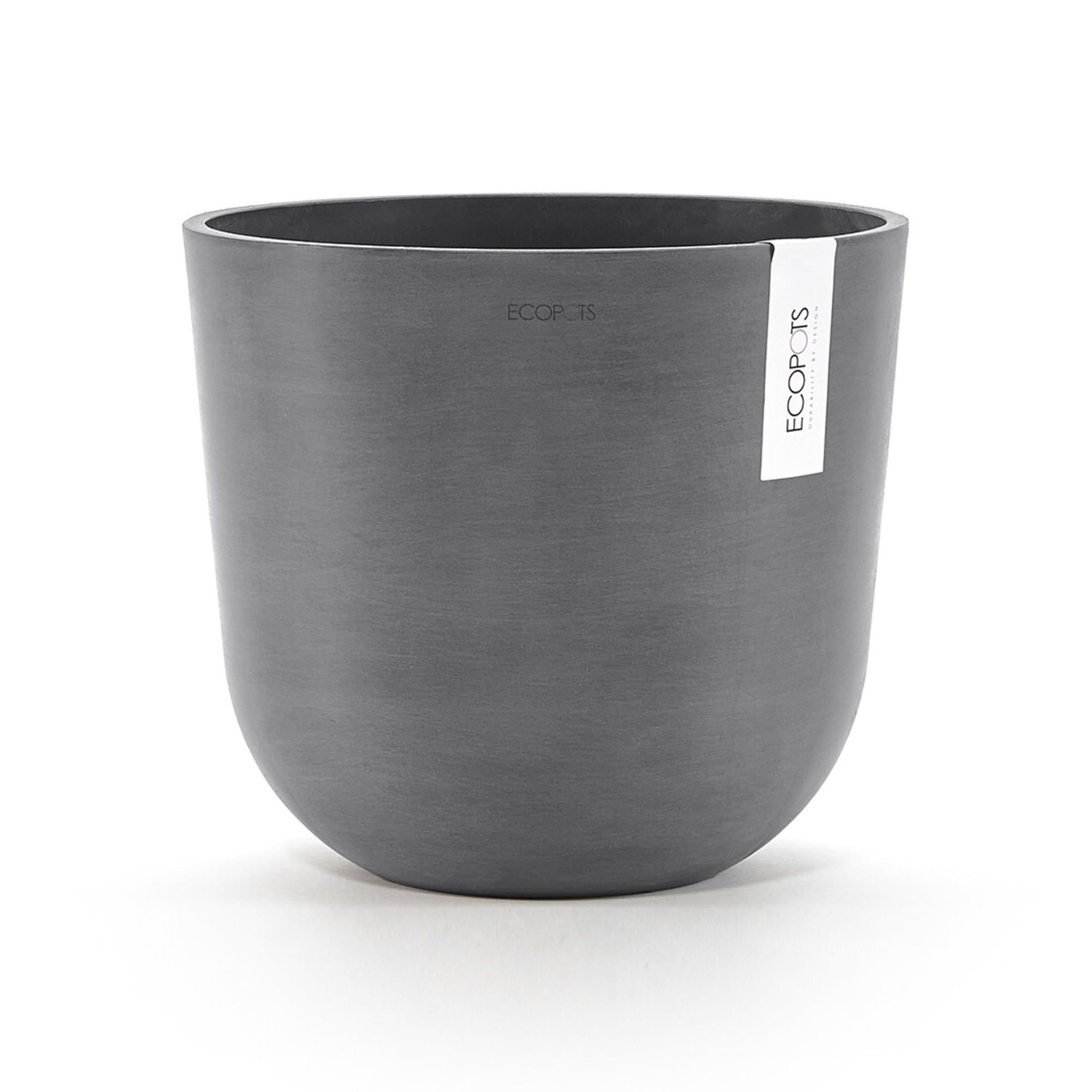 Oslo 10" Grey Recycled Plastic Round Planter