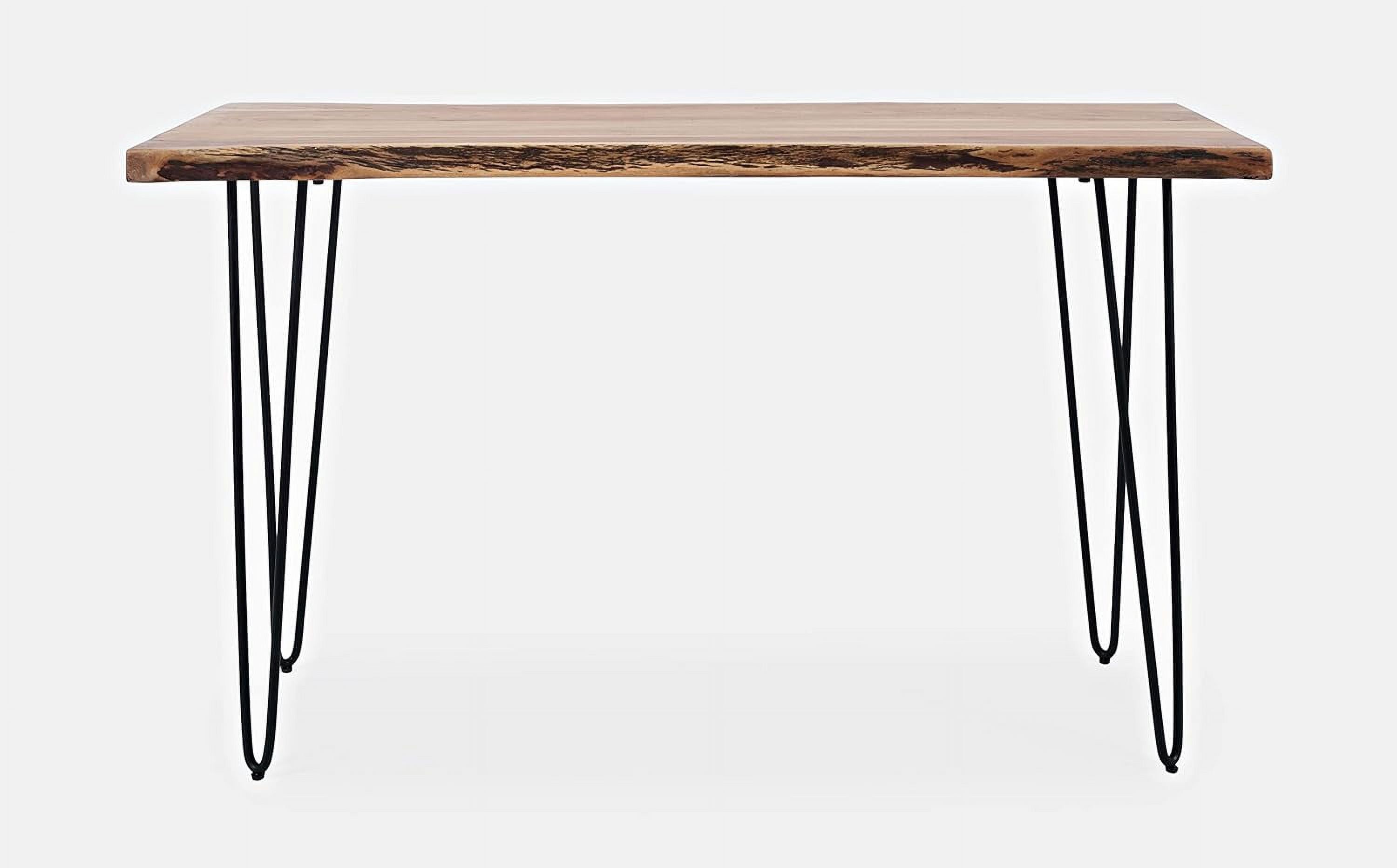 Edge 50" Natural Acacia Wood and Metal Live Edge Console Table