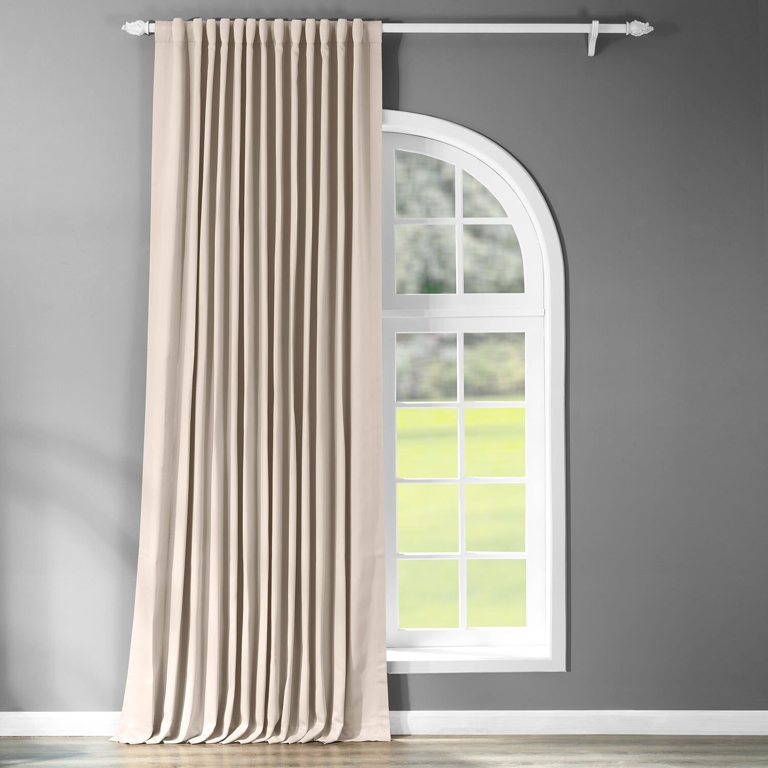 Eggnog Extra Wide Blackout Polyester Puddle Length Curtain Panel