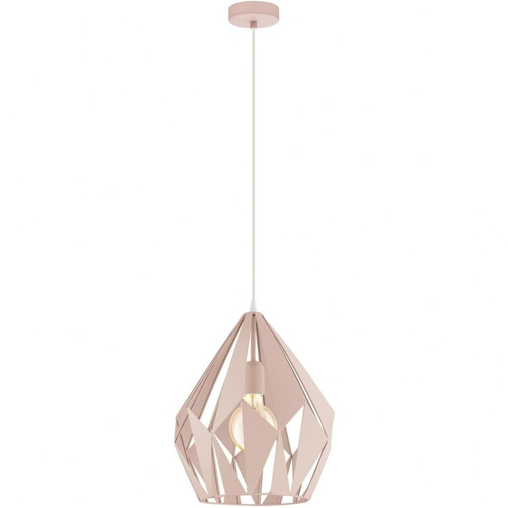 20'' Modern Carlton Bowl Pendant with LED Incandescent Mix in Pastel Apricot