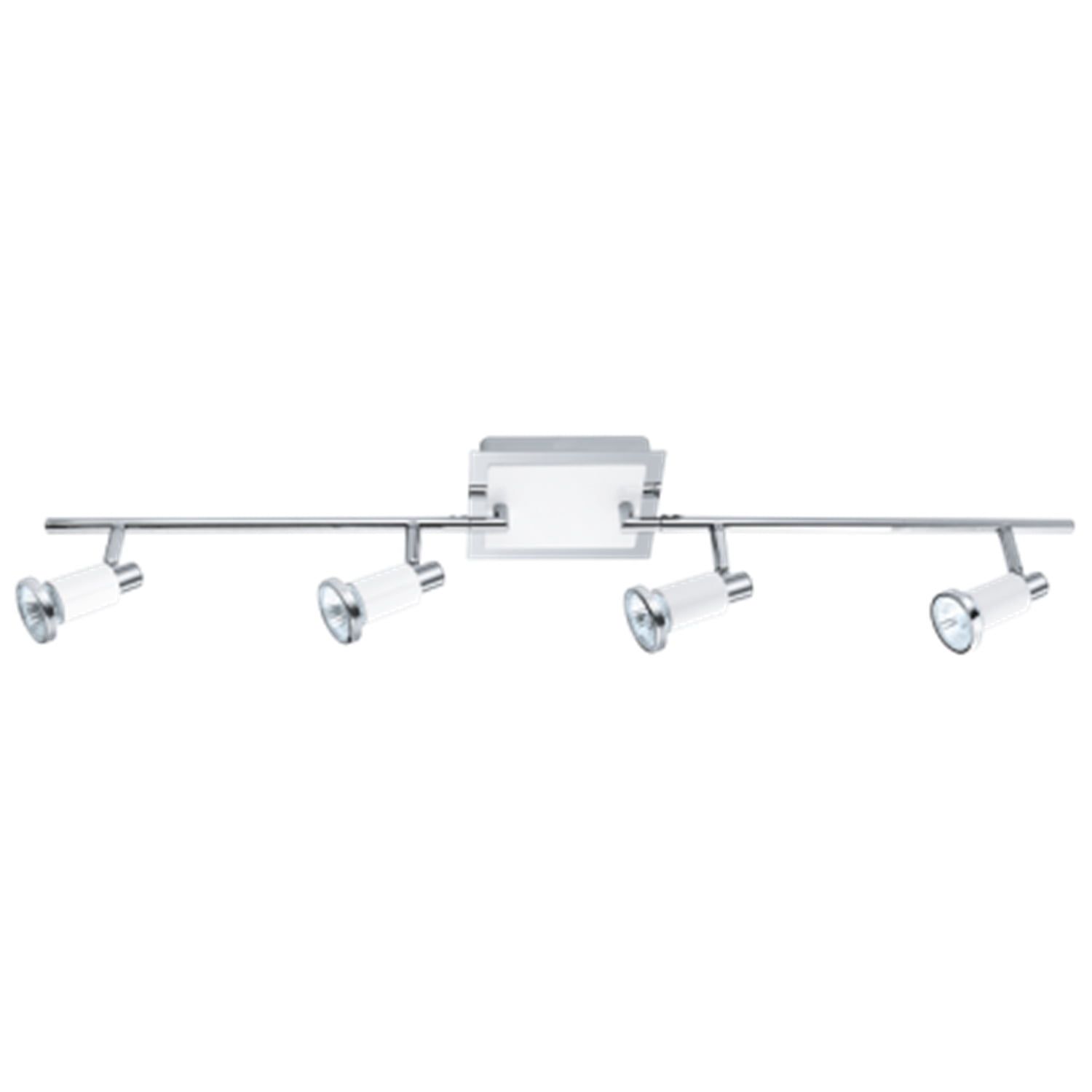 Eridan Chrome and White 4-Light Steel Track Light