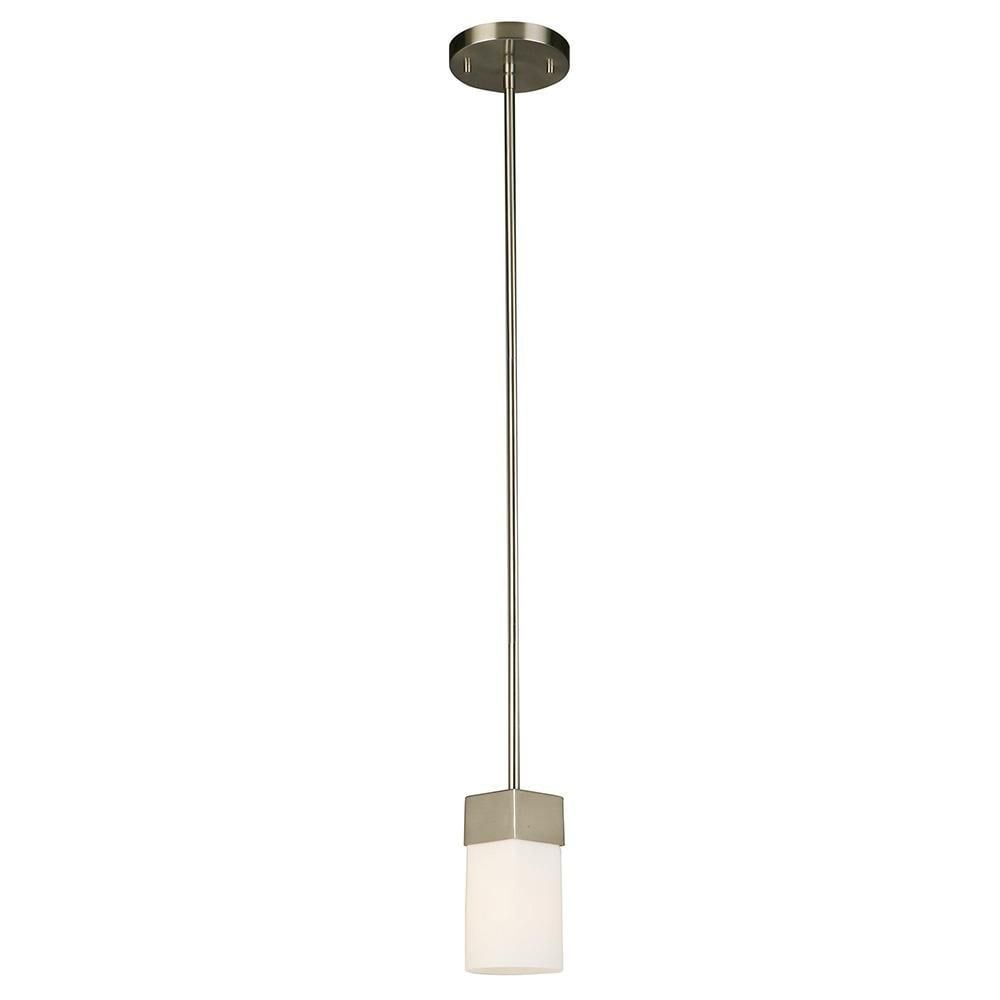 Novela Brushed Nickel Frosted Glass Mini Pendant Light