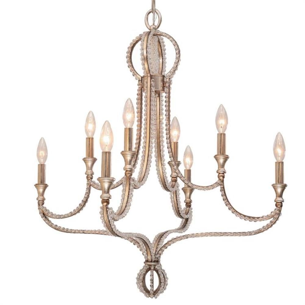 Distressed Twilight 8-Light Crystal Bead Chandelier