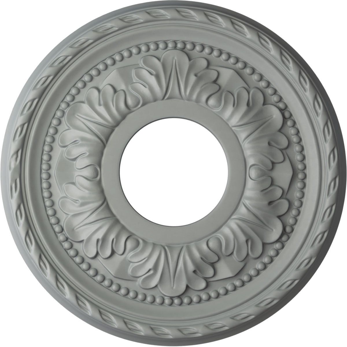 Primed Gray Urethane Palmetto Ceiling Medallion 11.38"