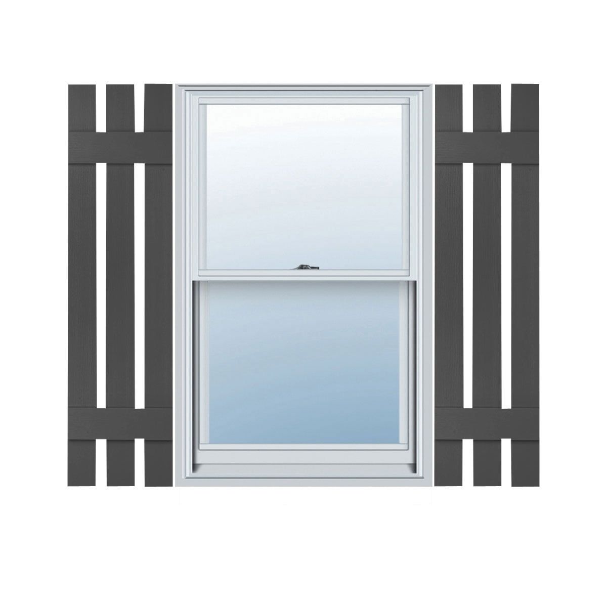 Tuxedo Grey Vinyl Board-n-Batten Shutters, 12"W x 43"H