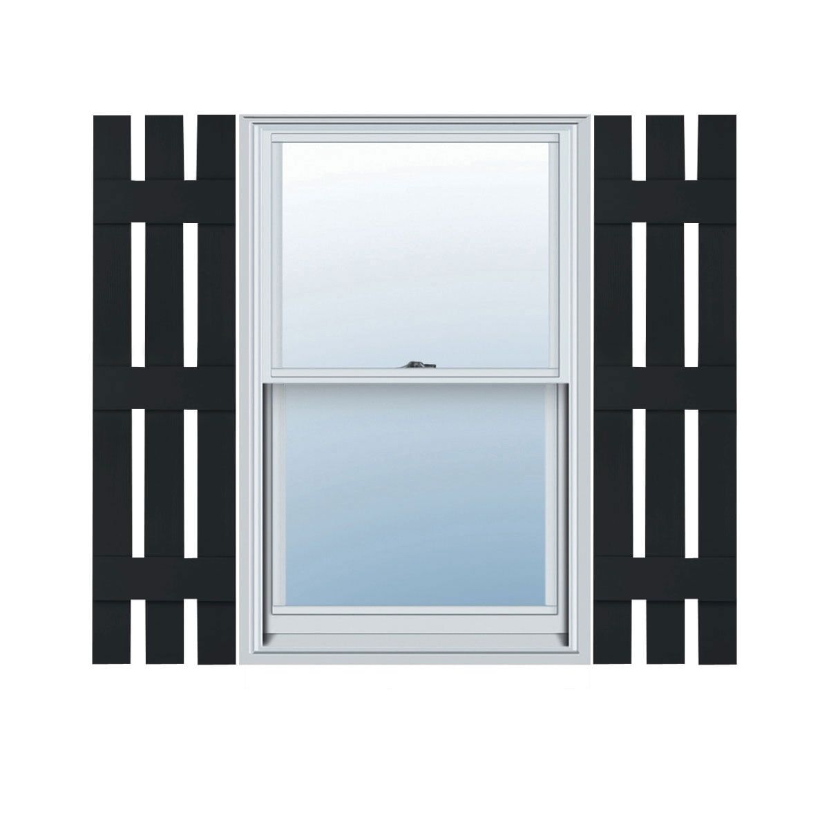 Black Vinyl Board-n-Batten Shutters, 12"W x 67"H