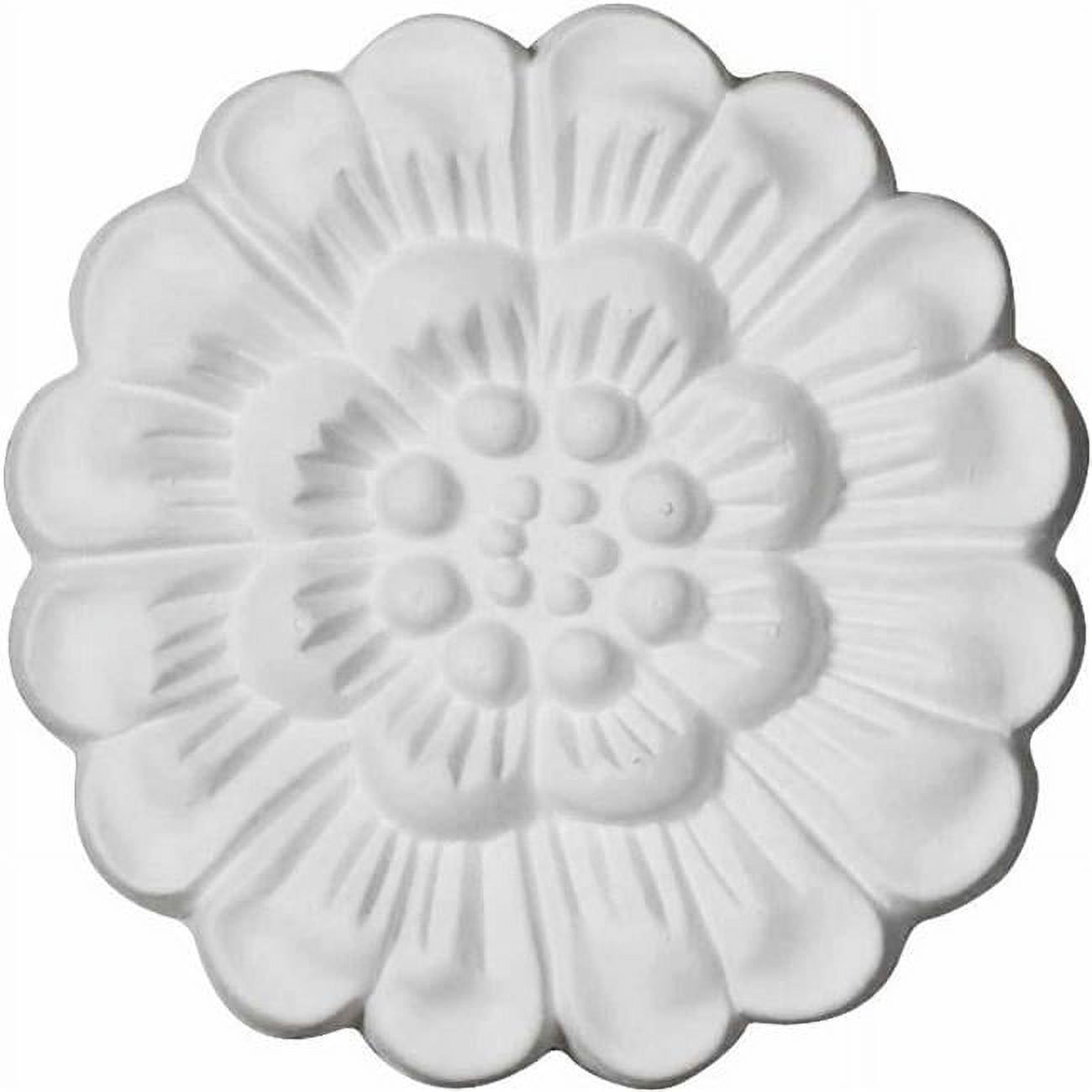 White Primed Polyurethane Floral Rosette Accent Piece