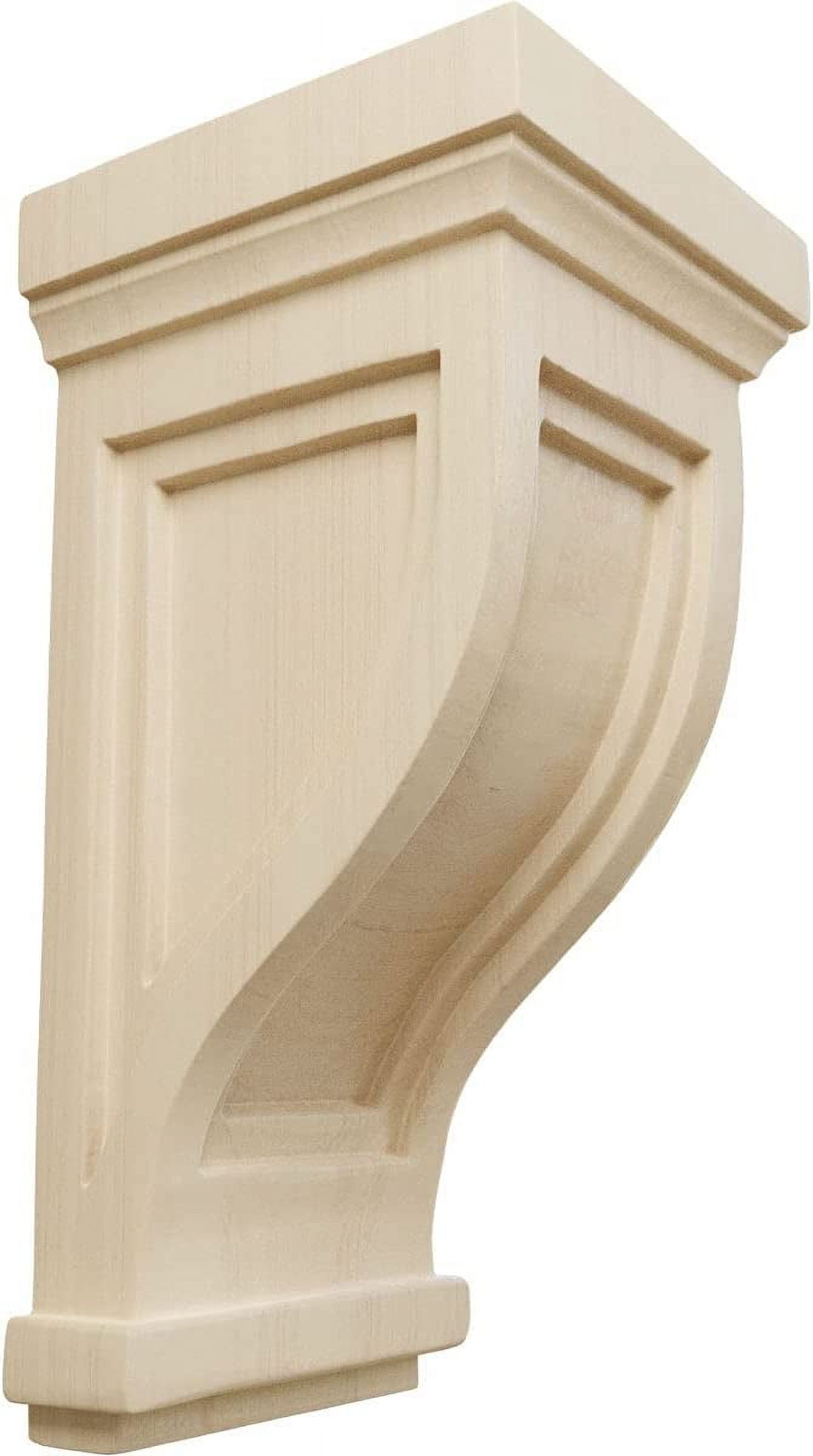 Traditional Recessed Rubberwood Corbel 4.75"W x 5"D x 10"H