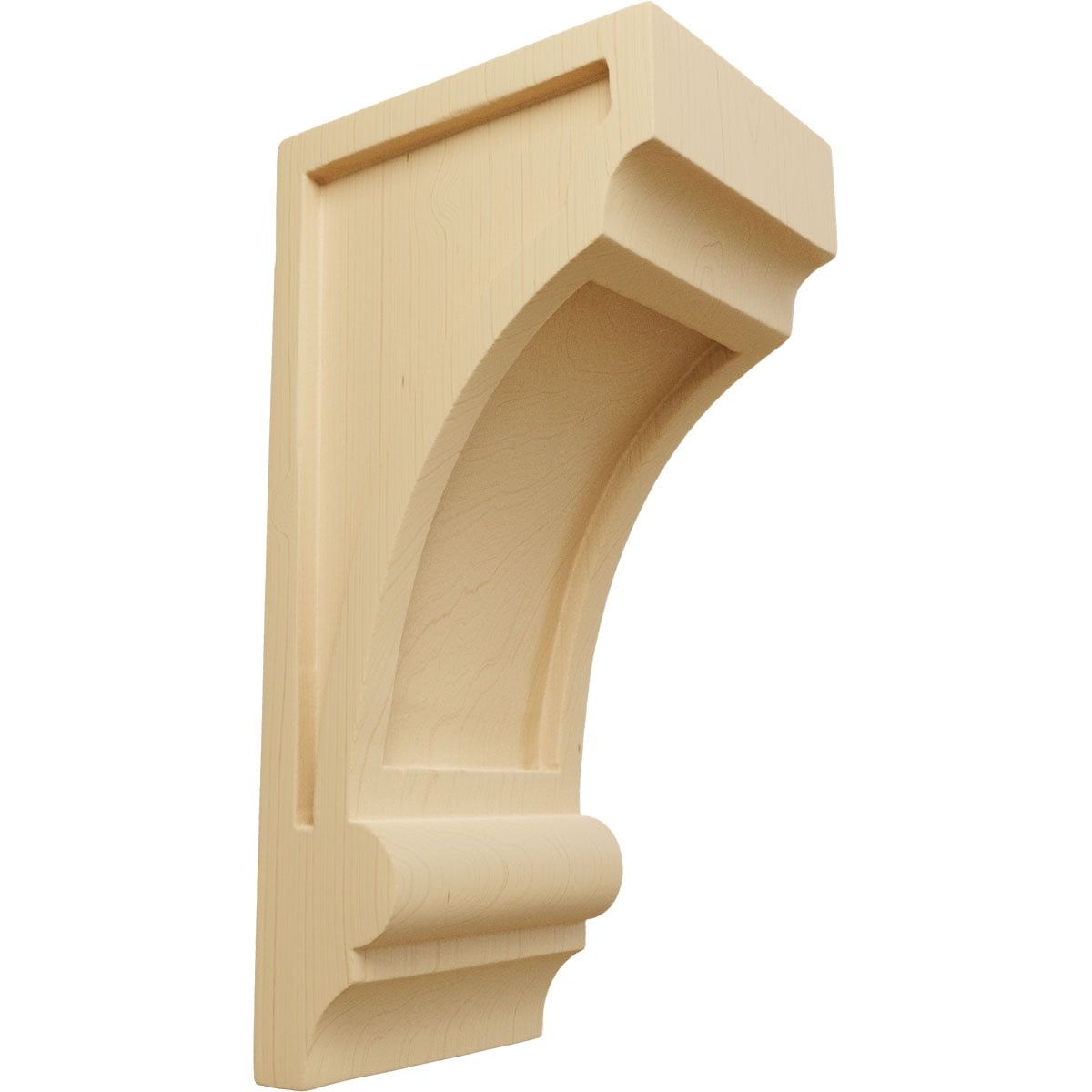 Alder 10" Hand-Carved Wood Corbel in Natural Finish