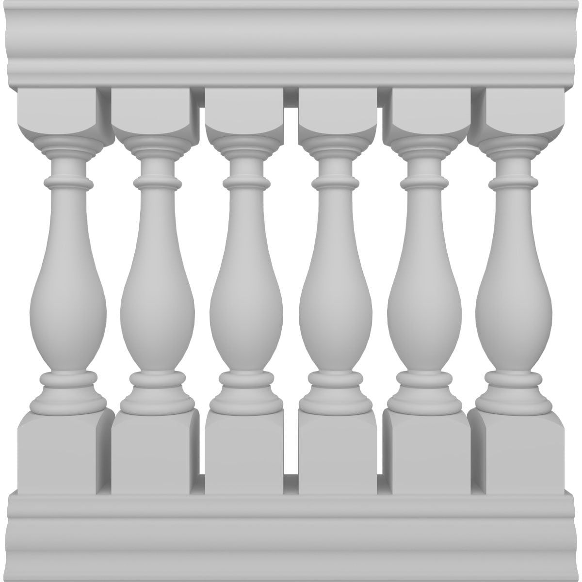 Classic White Fiberthane 3' Deck Railing Kit