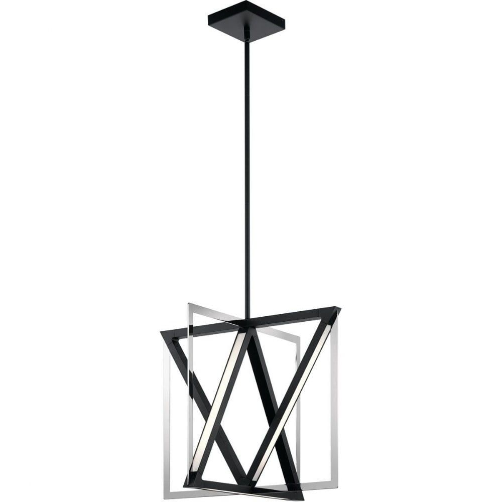 Axis Matte Black Etched Acrylic LED Pendant Light