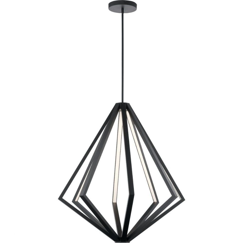 Everest Matte Black 8-Light LED Integrated Crystal Chandelier