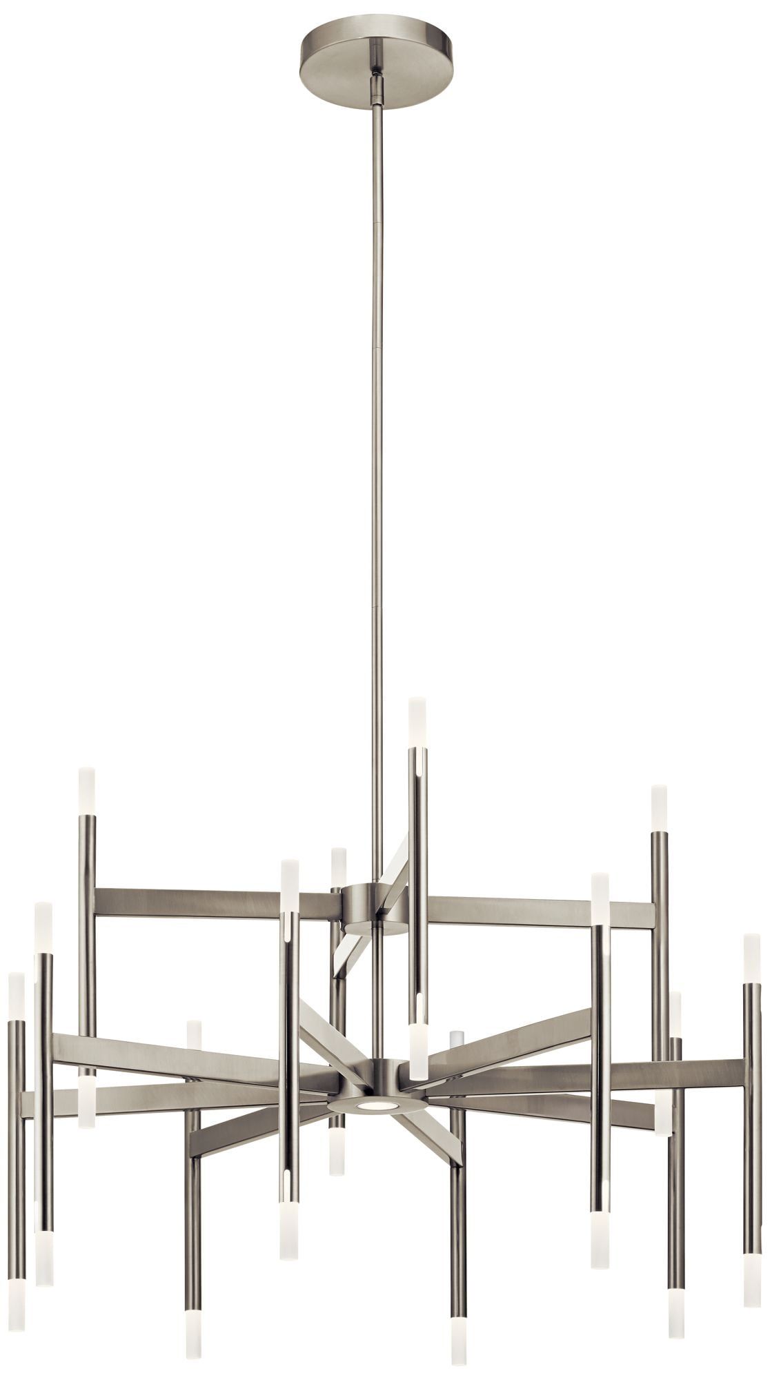 Elegant Kizette 24-Light LED Chandelier in Brushed Nickel