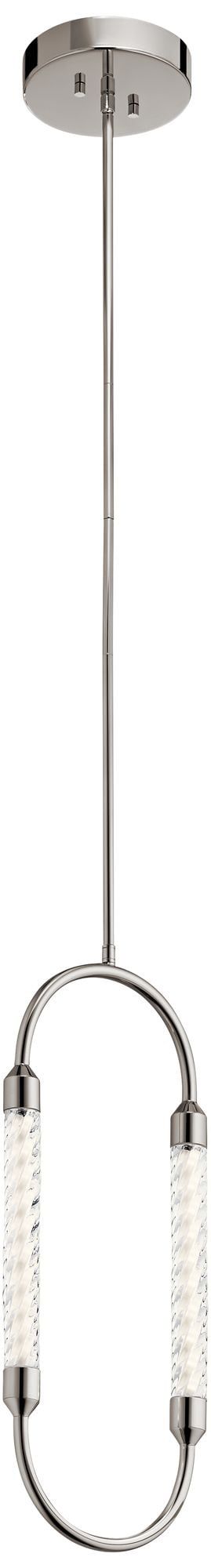 Elan Delsey Polished Nickel 1-Light LED Mini Pendant with Clear Twisted Glass