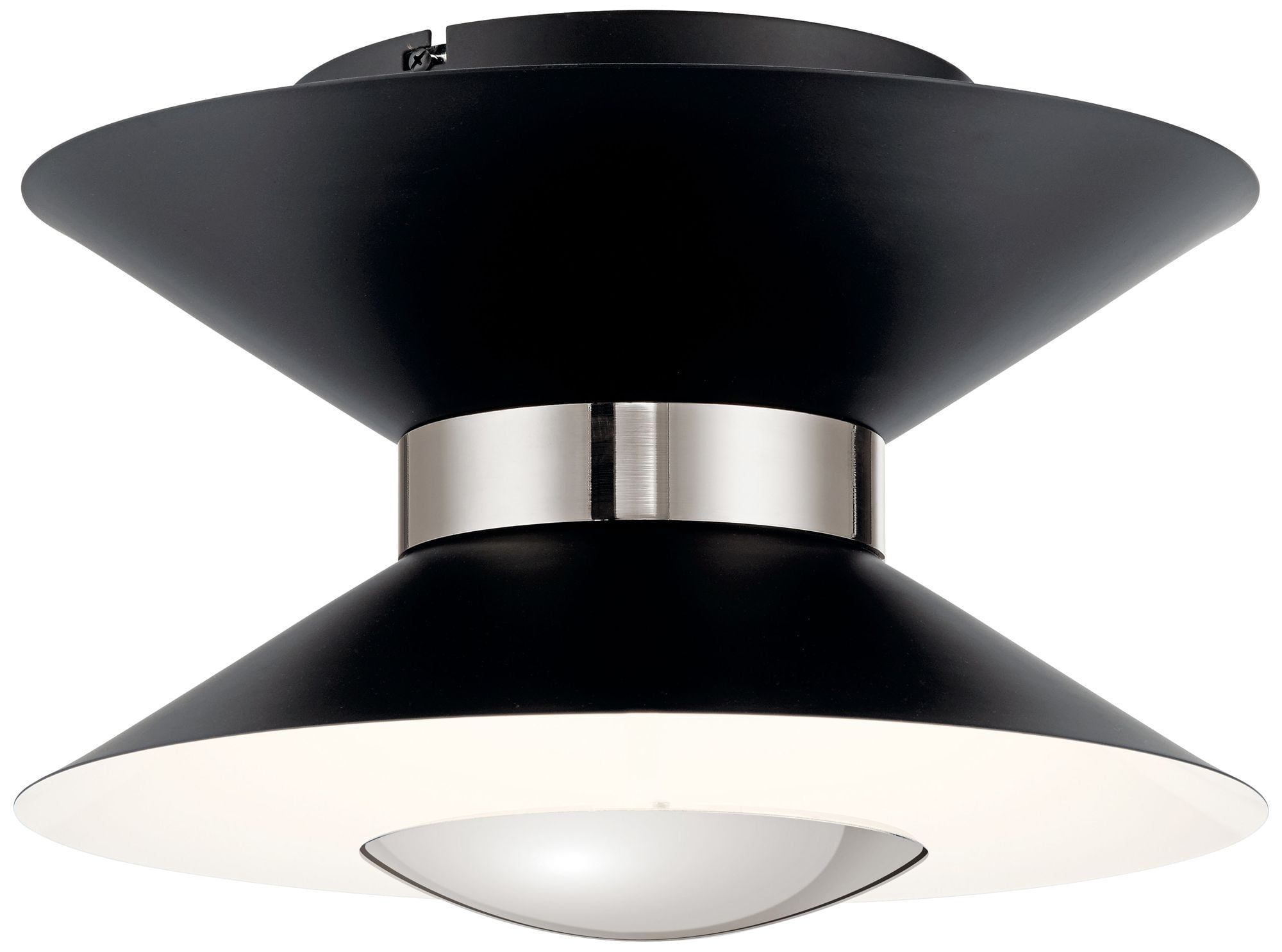 Matte Black and White LED Flush Mount Ceiling Light