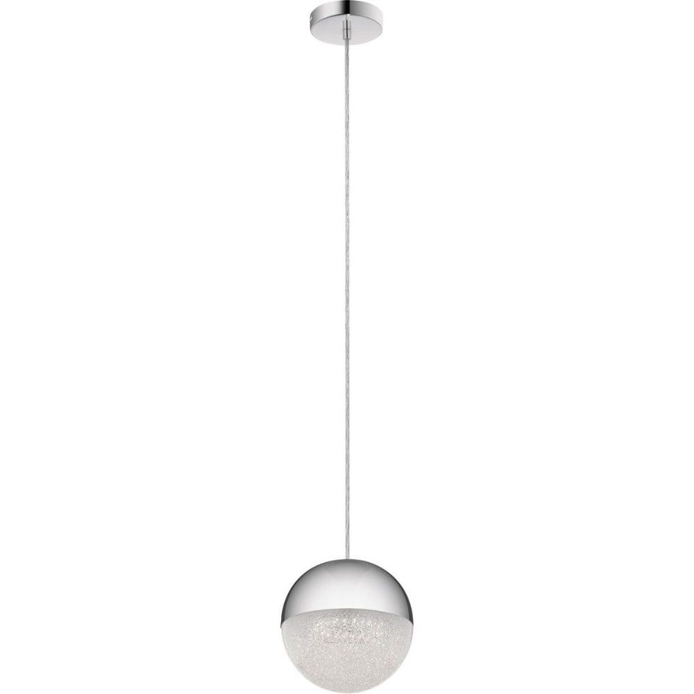 Zirconia Sparkle Mini Globe LED Pendant in Chrome Finish