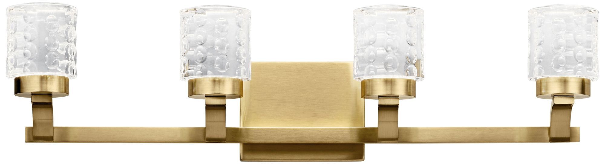 Champagne Gold 4-Light LED Vanity with Clear Acrylic Shades