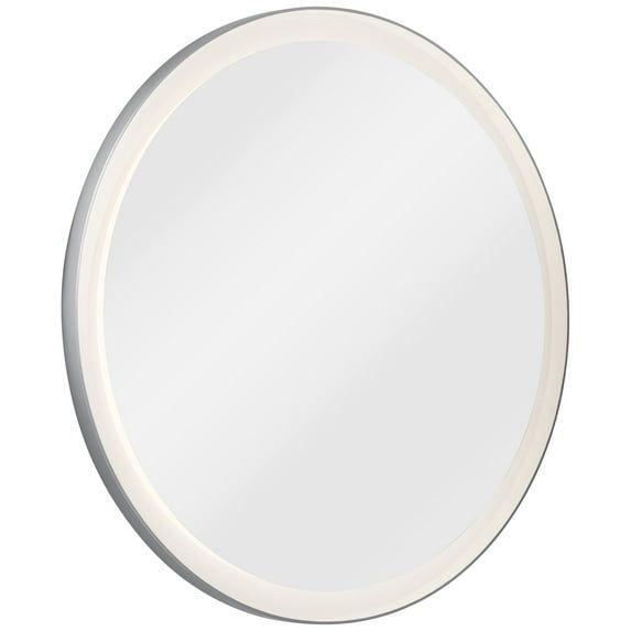 Ryame Round Matte Silver LED Bathroom Mirror