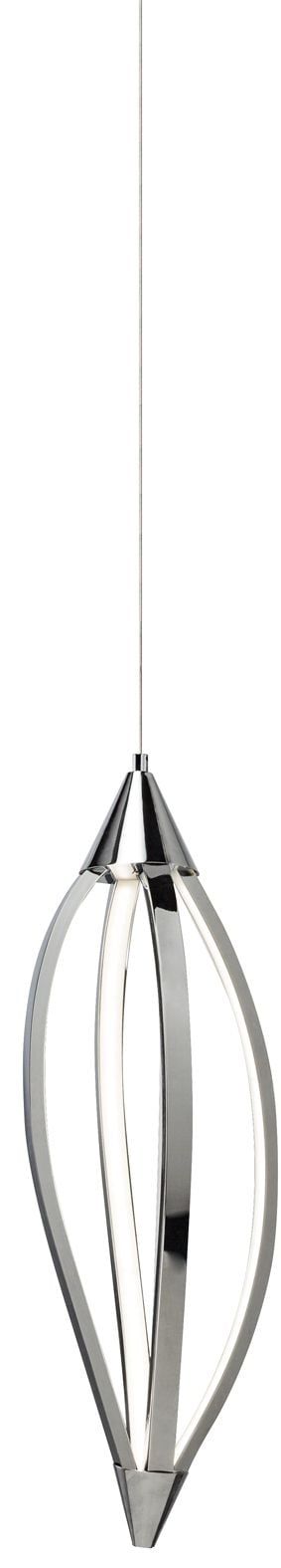 Elan Meridian Chrome LED Mini Pendant with Etched Acrylic Shade