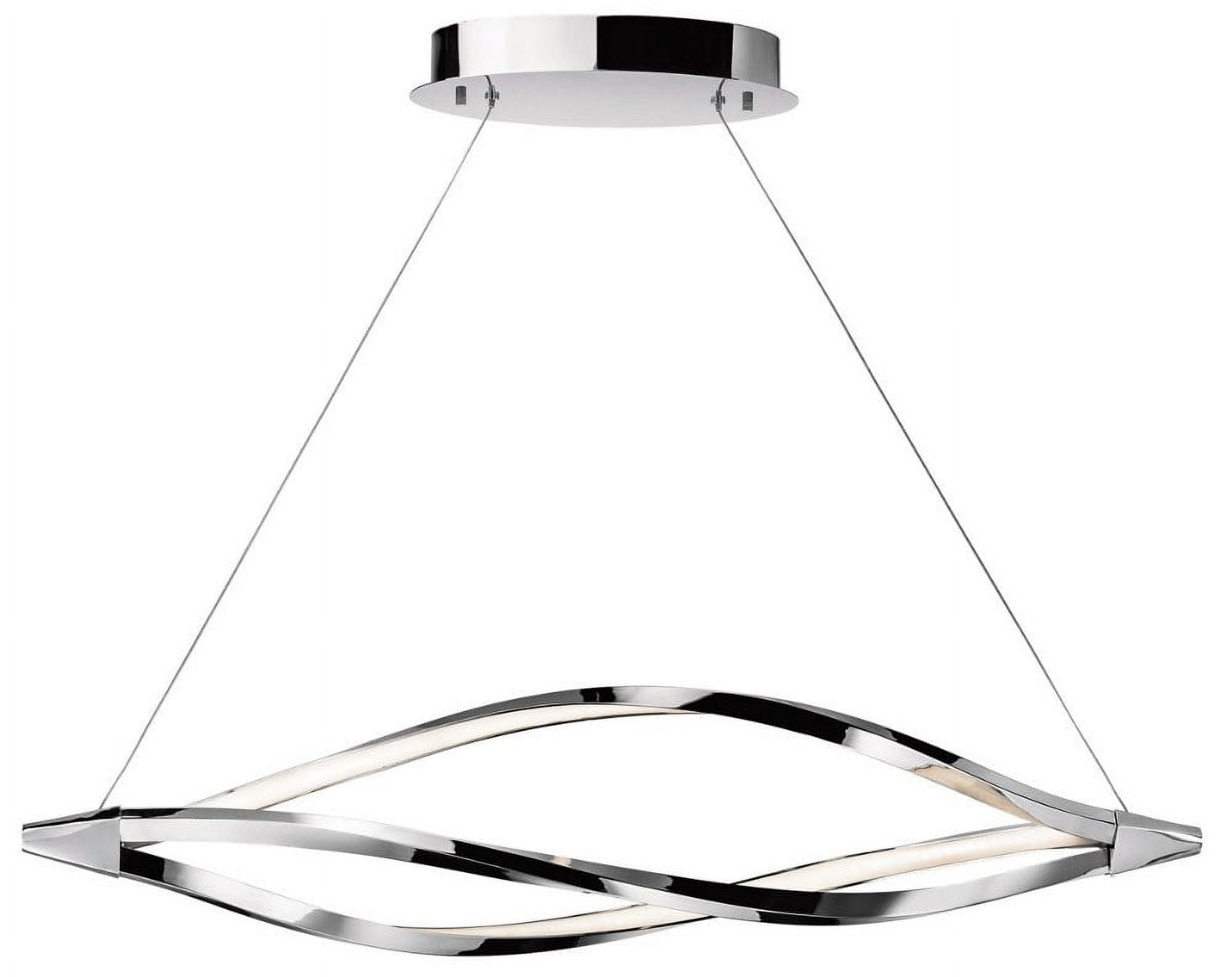 Elan Chrome 43.25" LED Linear Chandelier with Etched Acrylic Shade