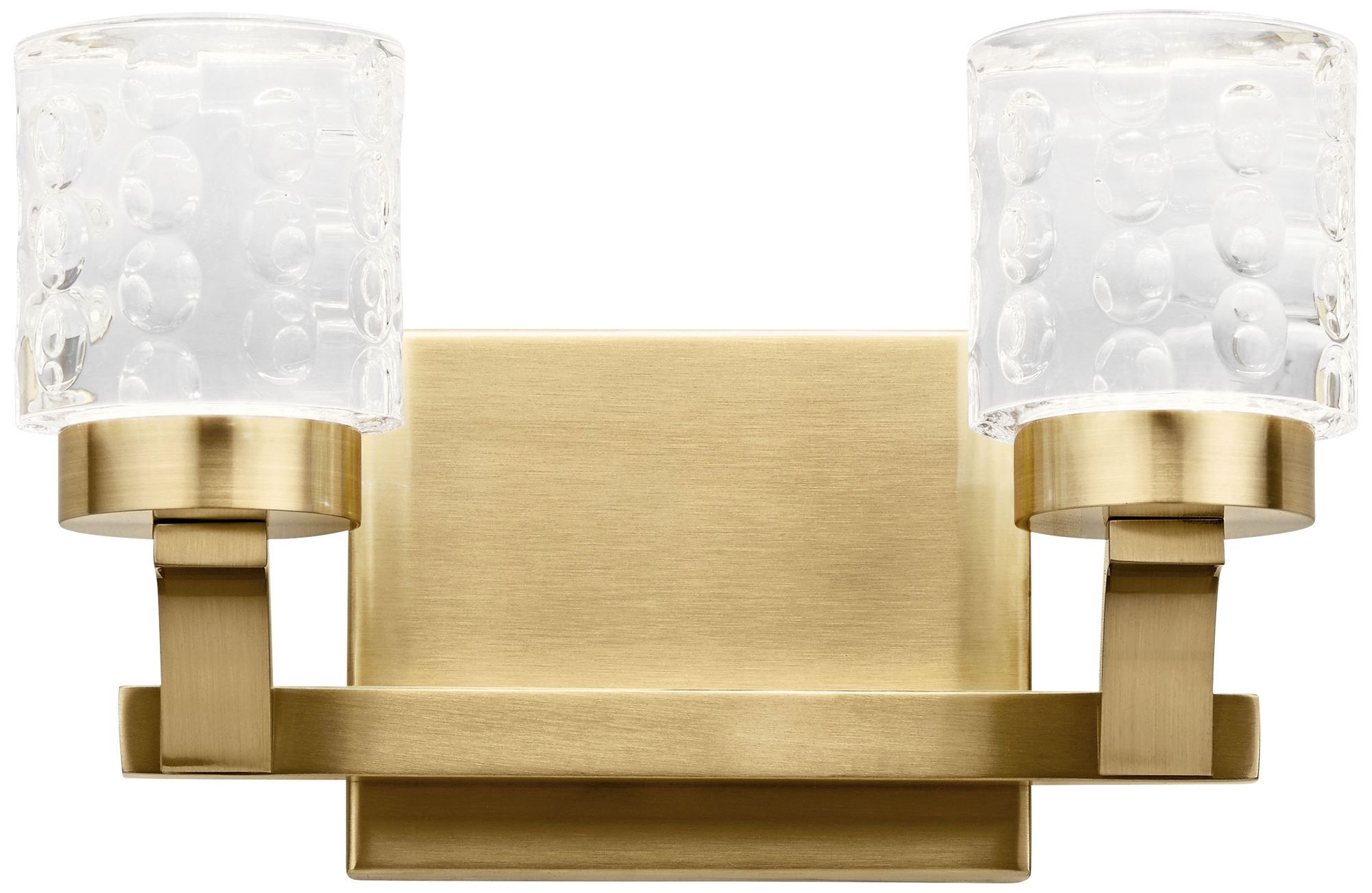 Champagne Gold Cylinder LED Vanity Light with Clear Acrylic Shade