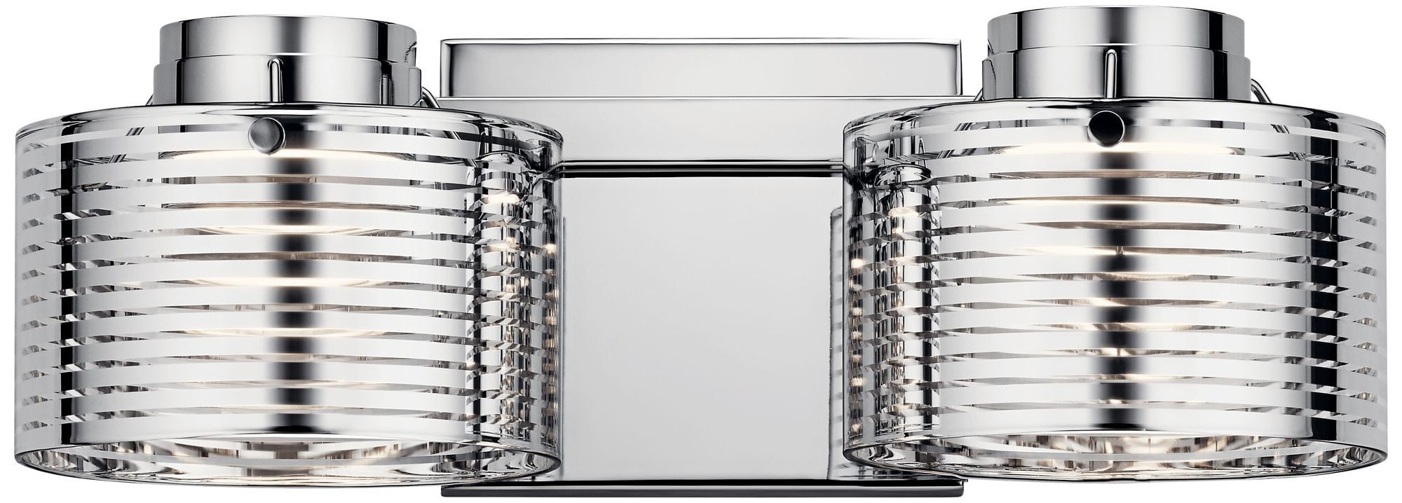 Chrome Cylinder 2-Light LED Vanity Light