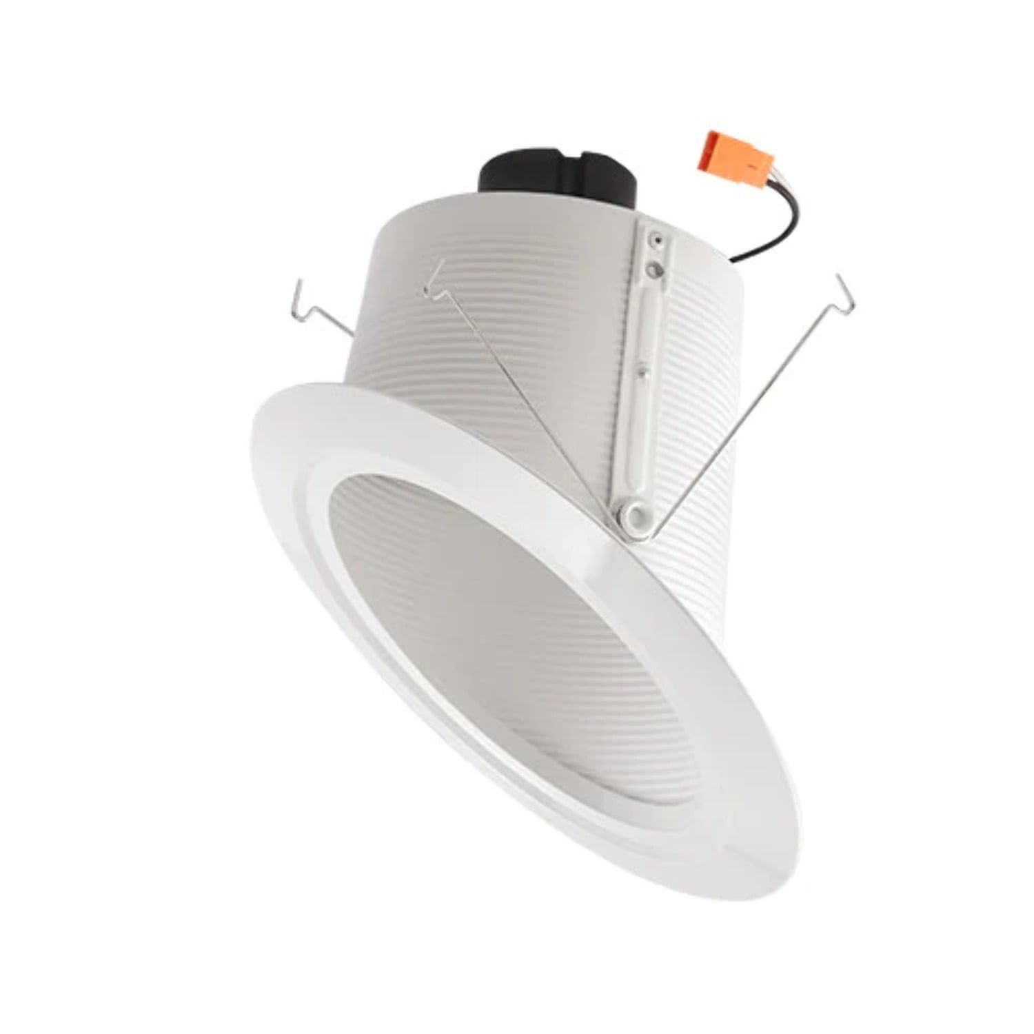 White 6" LED Baffle Recessed Trim for Sloped Ceilings