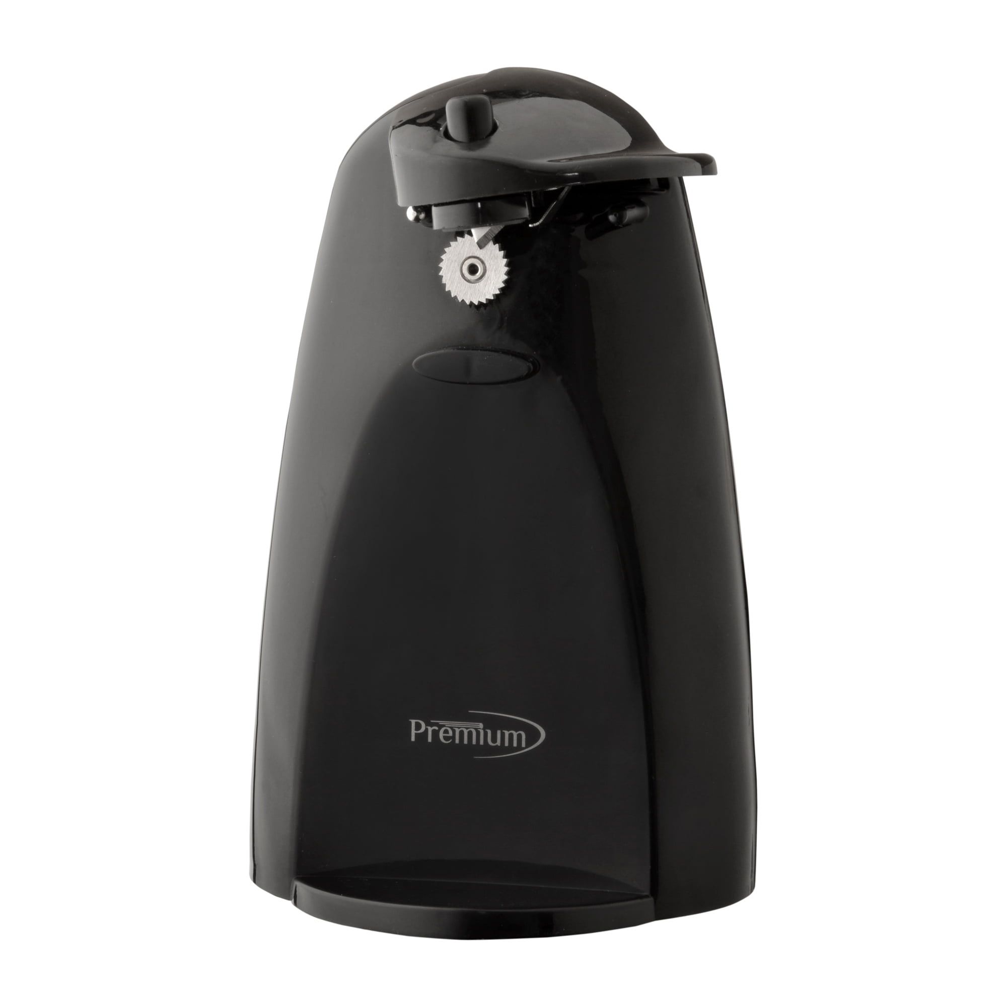 Sleek Black Electric Can Opener with Magnetic Lifter