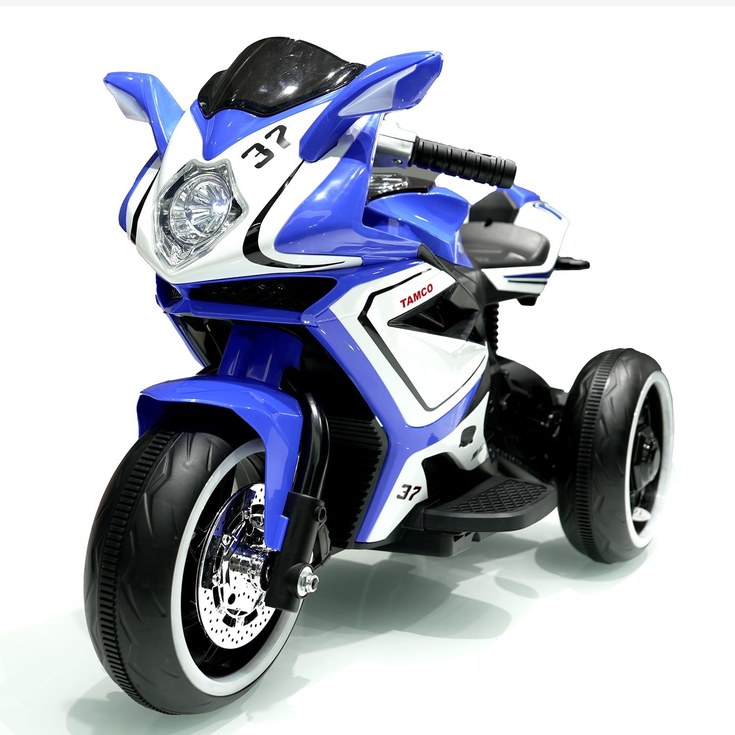 Blue 6V Kids Electric Ride-On Motorcycle with LED Lights