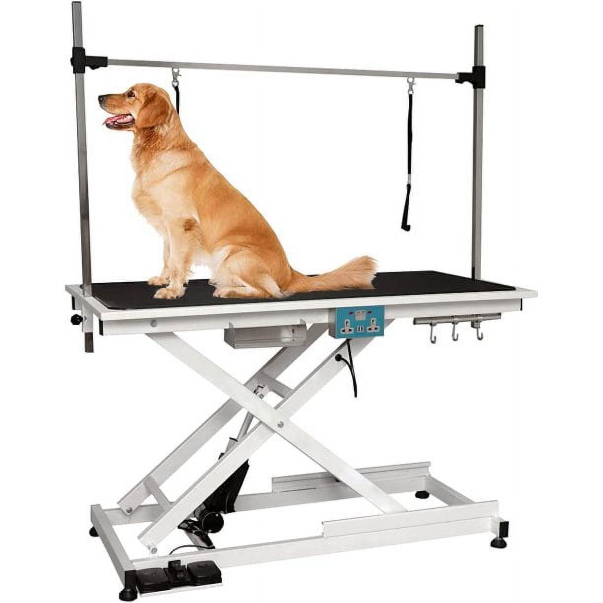 White Heavy Duty Electric Hydraulic Pet Grooming Table with Adjustable Height