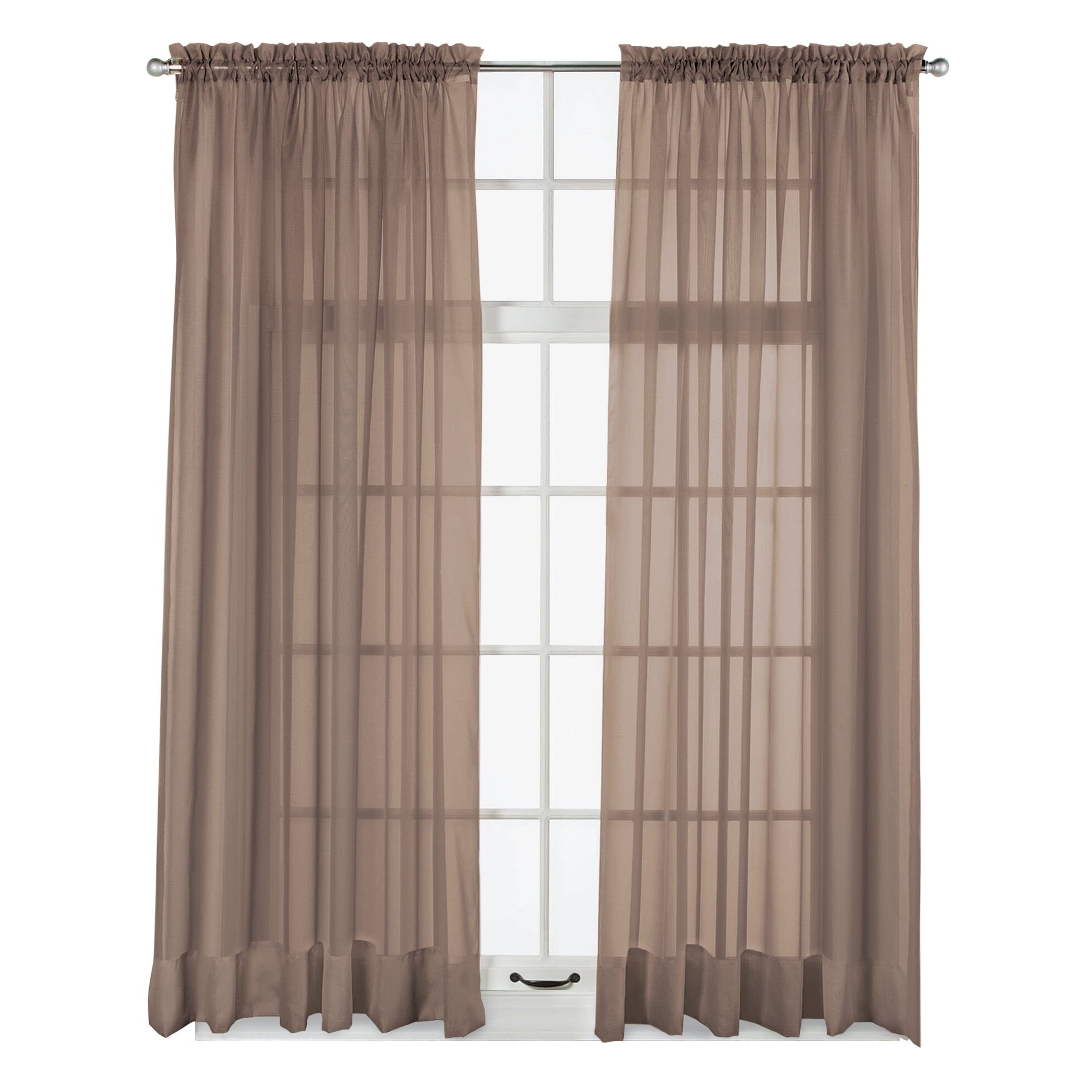 Bisque Sheer Polyester Rod Pocket Window Panel 60" x 63"