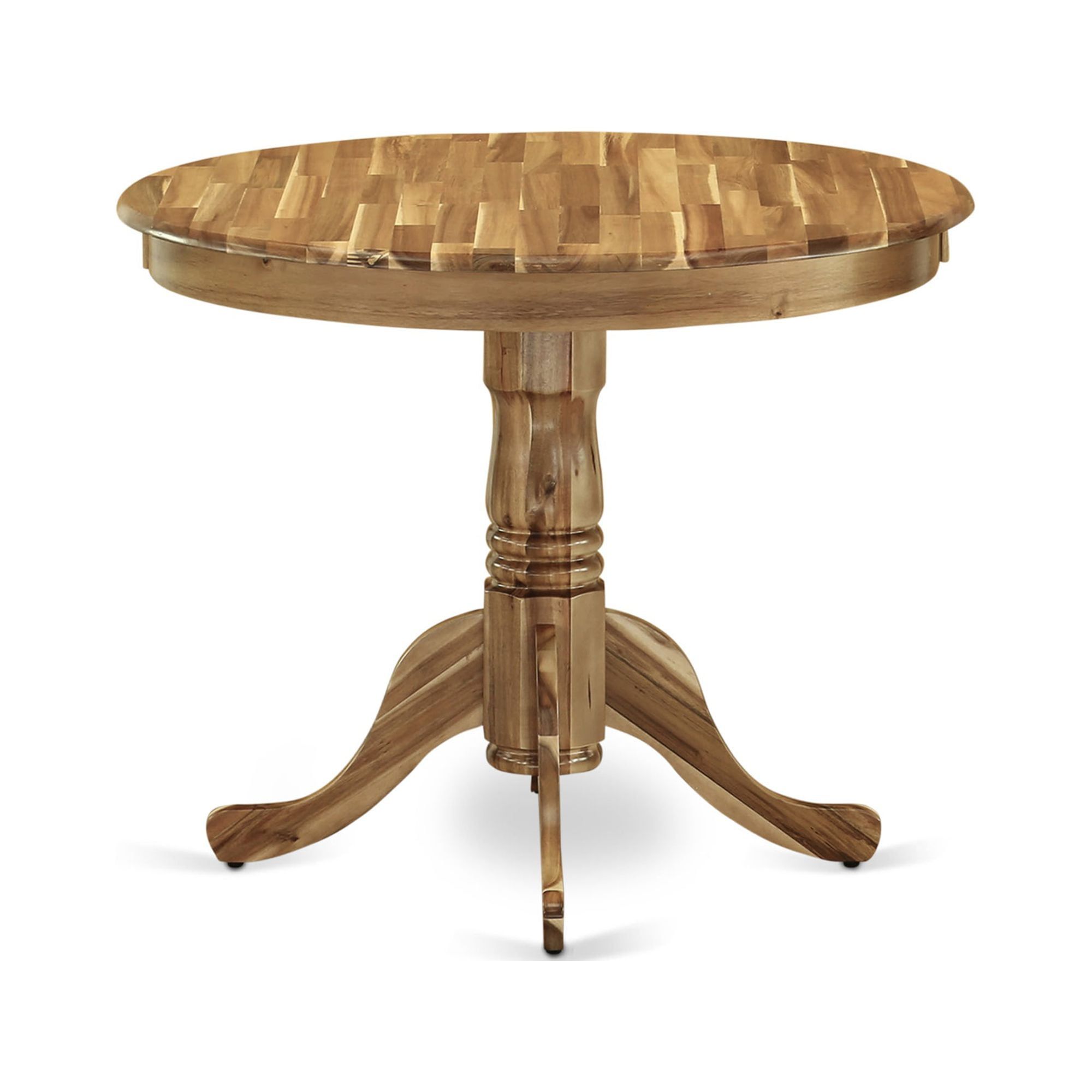 Natural Acacia Wood Round Extendable Dining Table