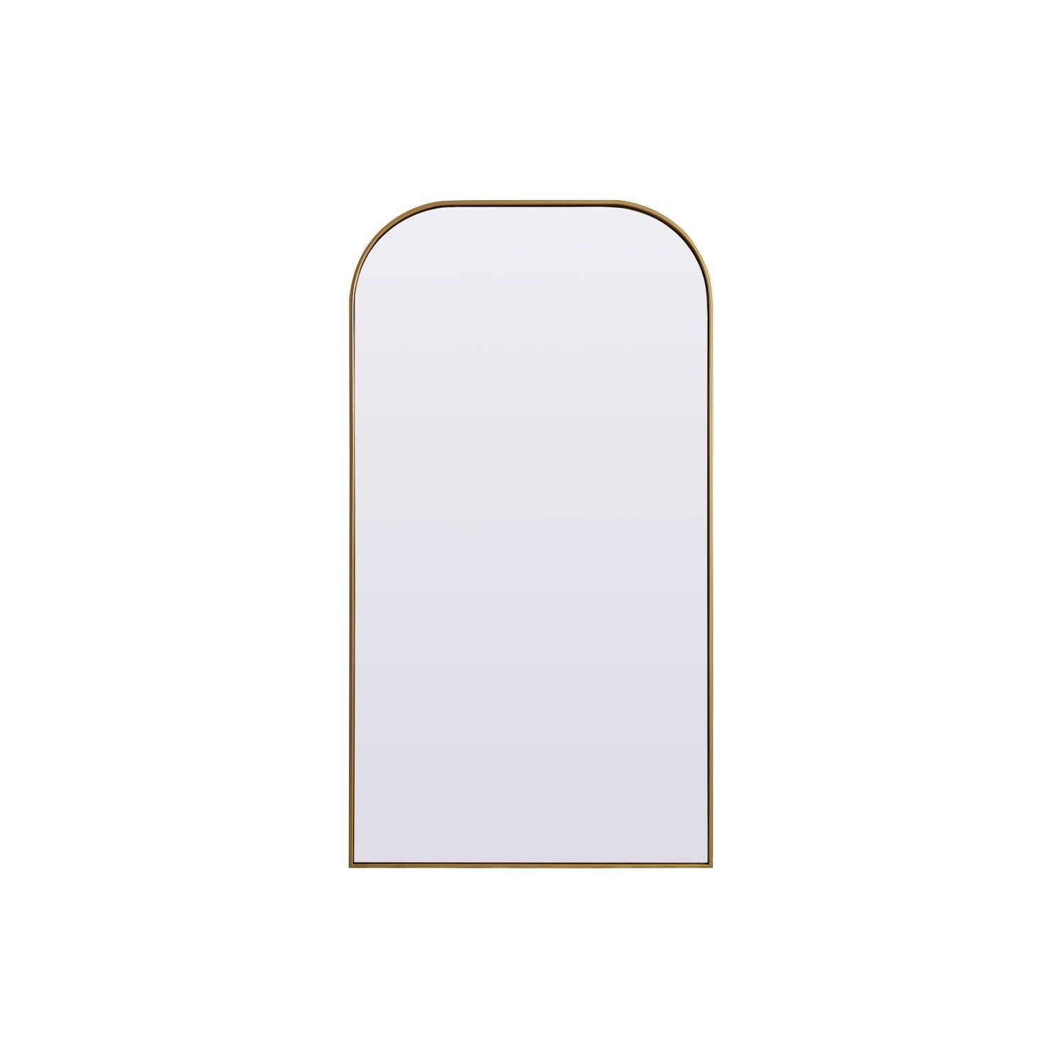 Brass Full-Length Rectangular Wood Frame Mirror