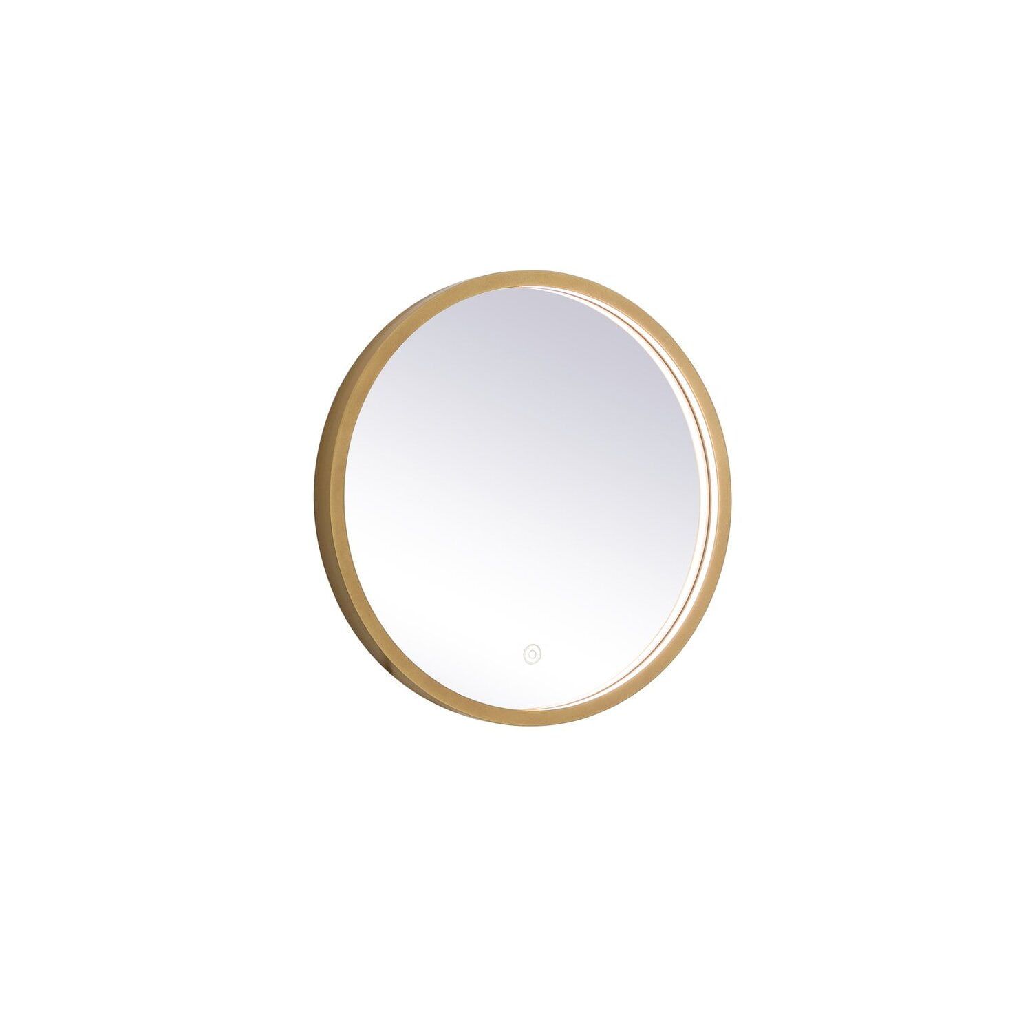 Pier Brass Rectangular LED Hardwired Mirror with Dimmable Light