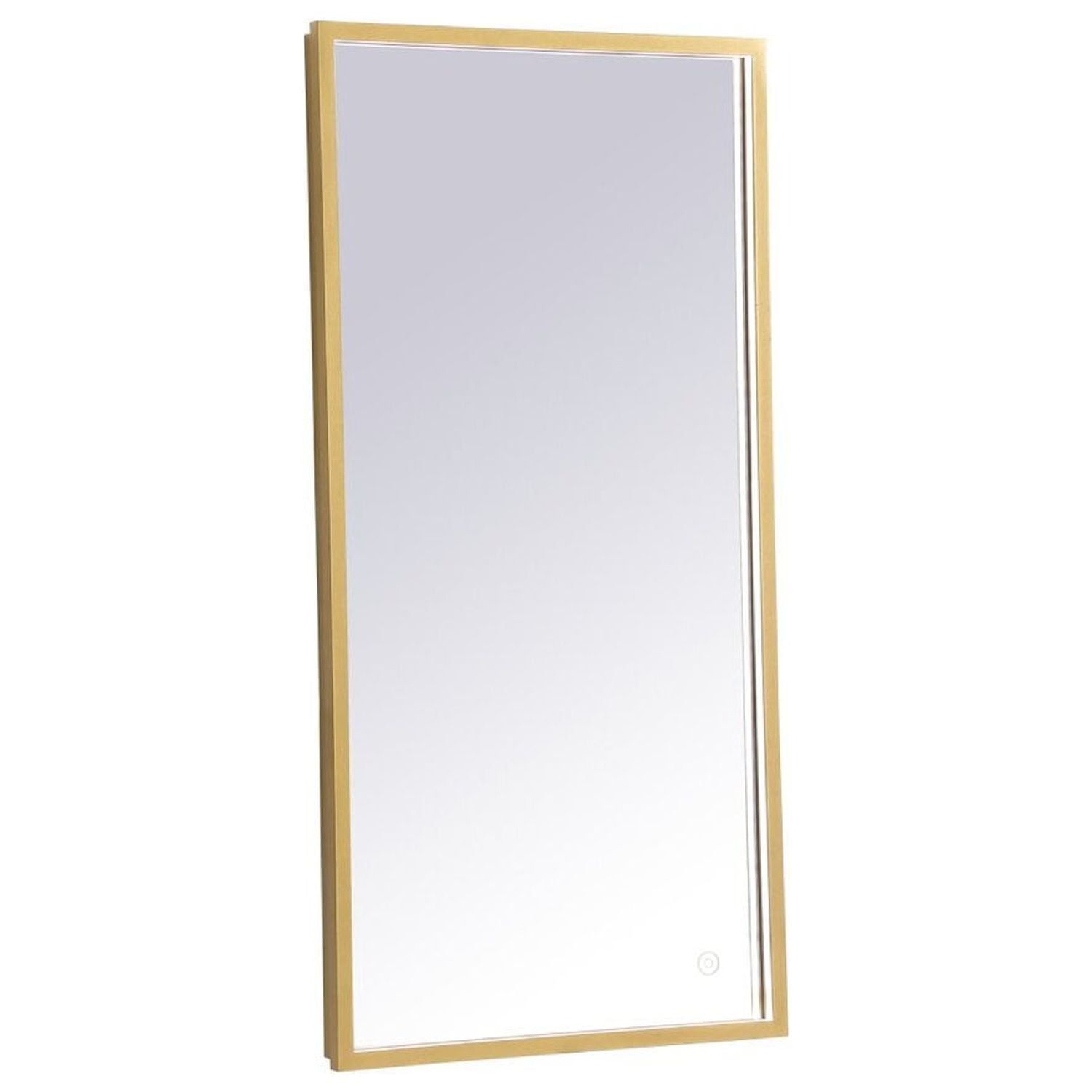 Rectangular Brass LED Bathroom Mirror with Aluminum Frame