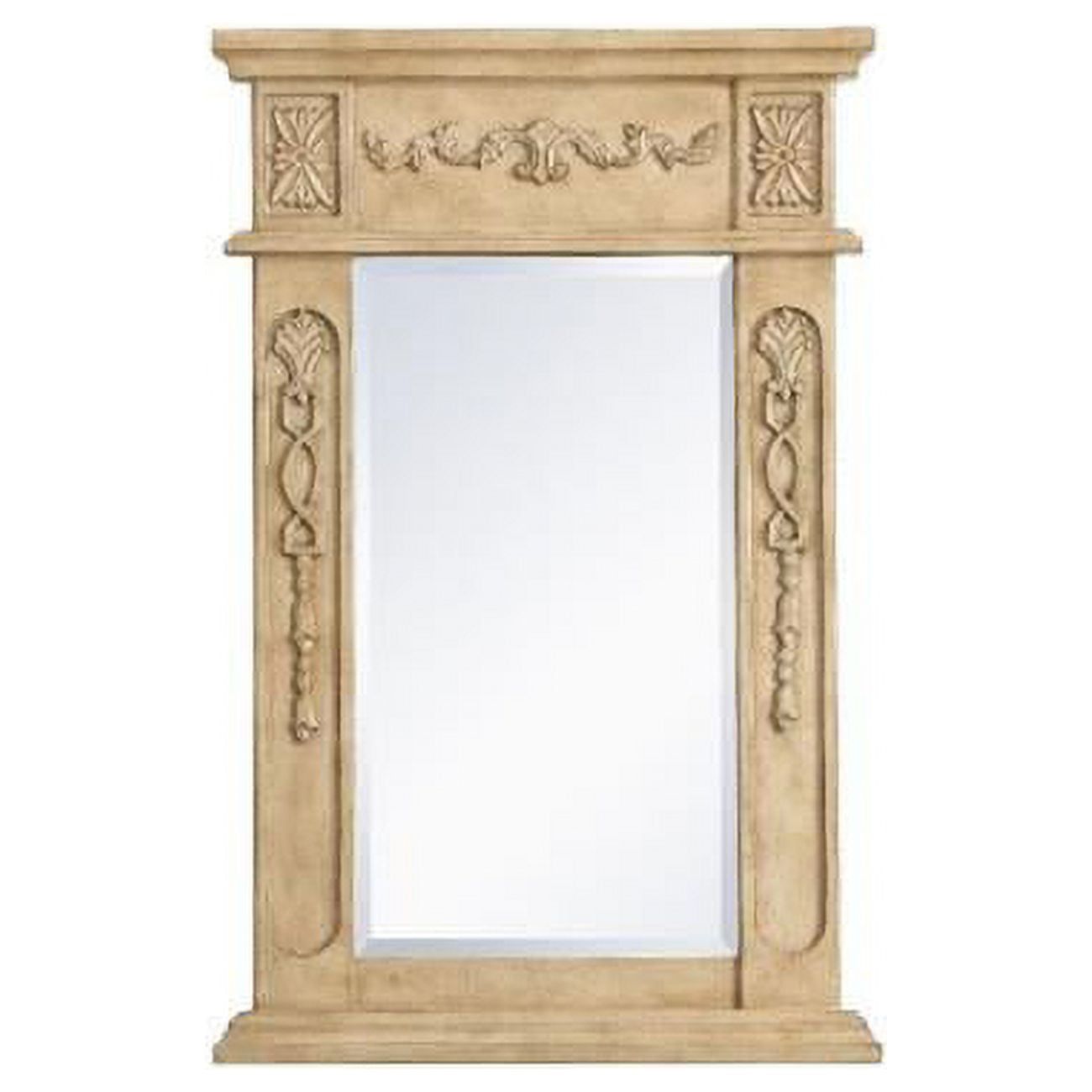 Danville Traditional Rectangular Wood Mirror in Antique Beige 18x28