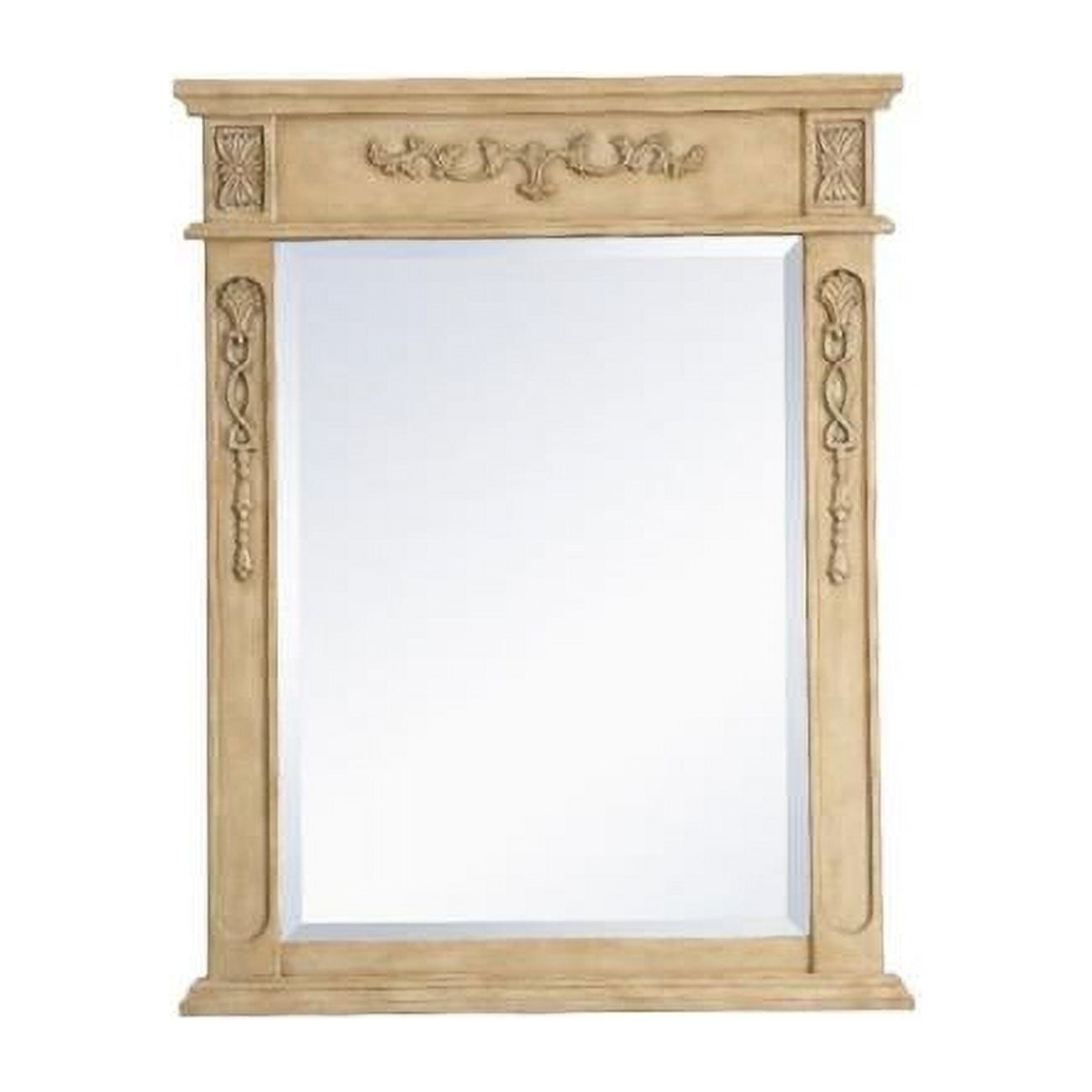 Danville Traditional Wood Frame Mirror 28x36 in Antique Beige