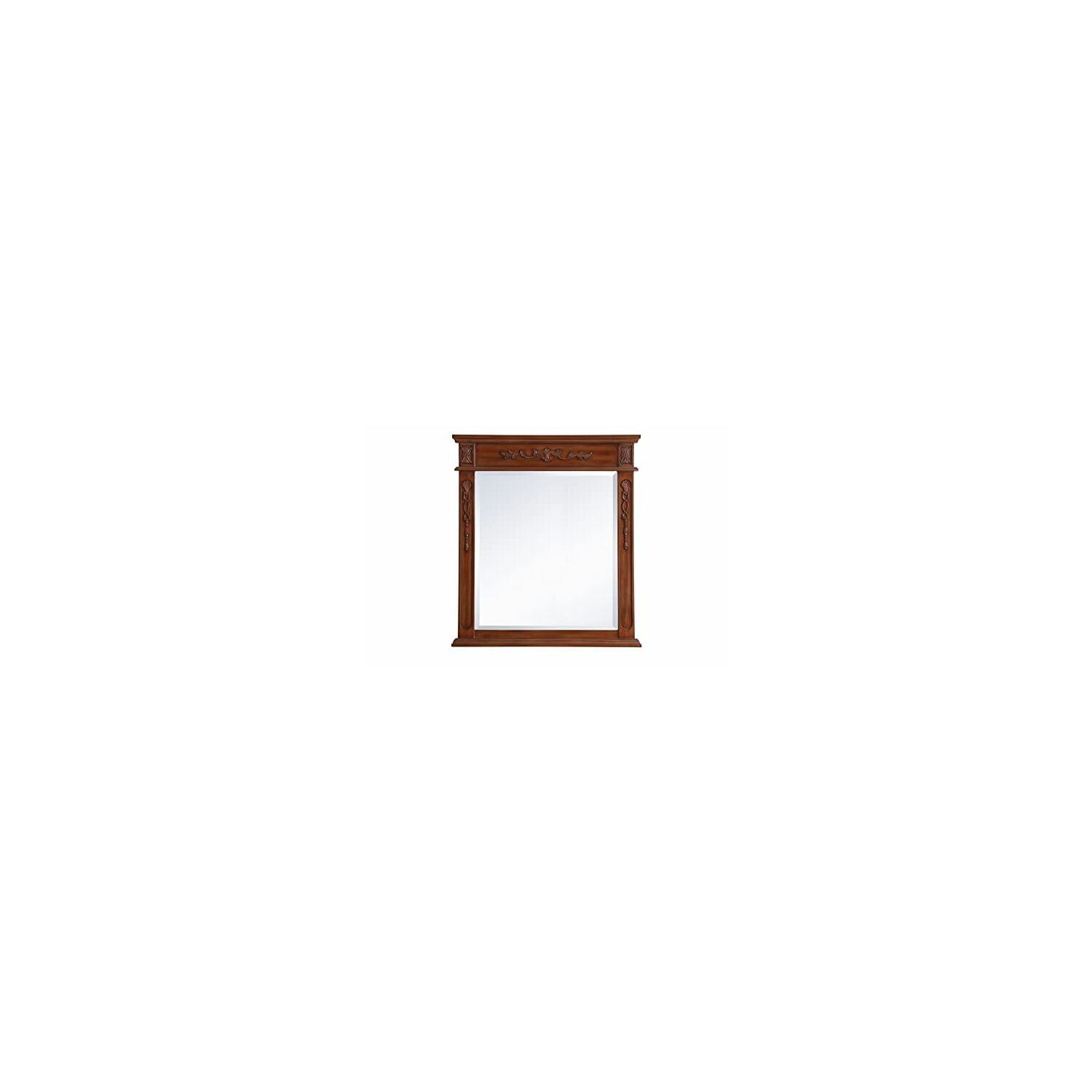 Elegant Traditional Teak Wood Frame Mirror 32x36