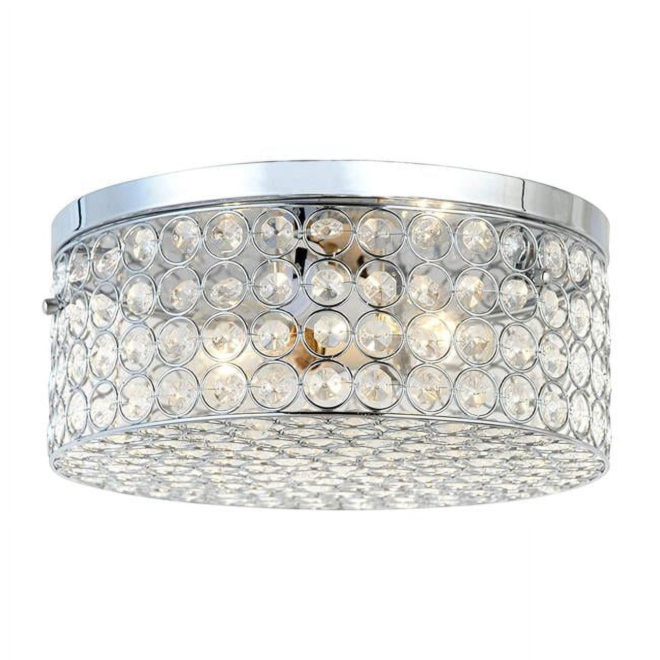 Luxurious 12" Chrome Crystal Flush Mount Ceiling Light