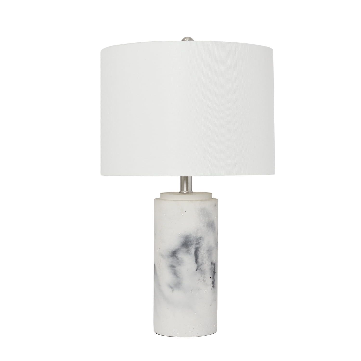 Chic Sophistication 16" White Marble-Effect Concrete Table Lamp