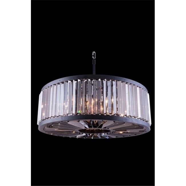 Chelsea Matte Black 10-Light Pendant with Silver Shade Crystals