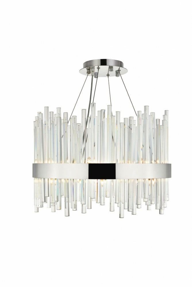 Dallas 20" Chrome and Crystal 14-Light Chandelier