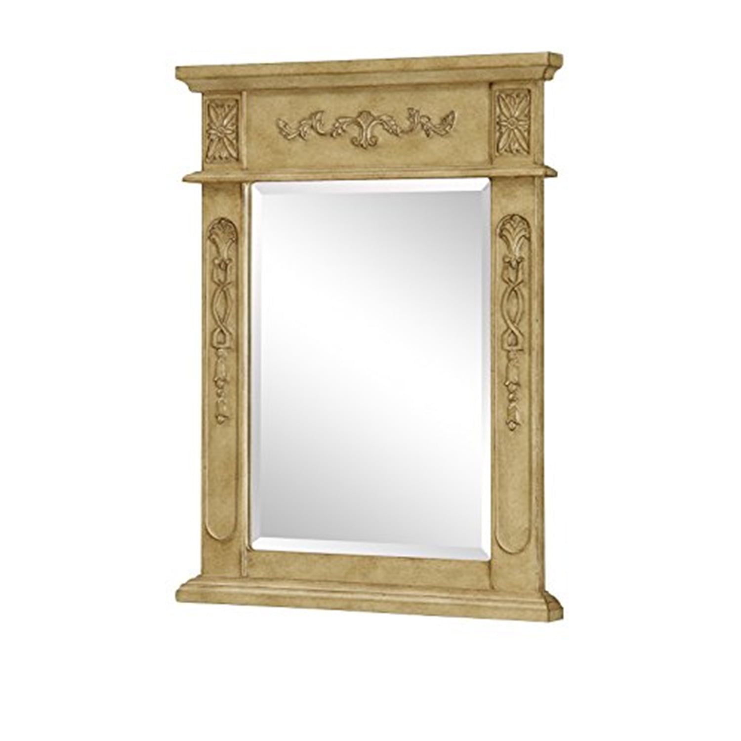 Danville 22" Antique Beige Birch Wood Traditional Bathroom Vanity Mirror